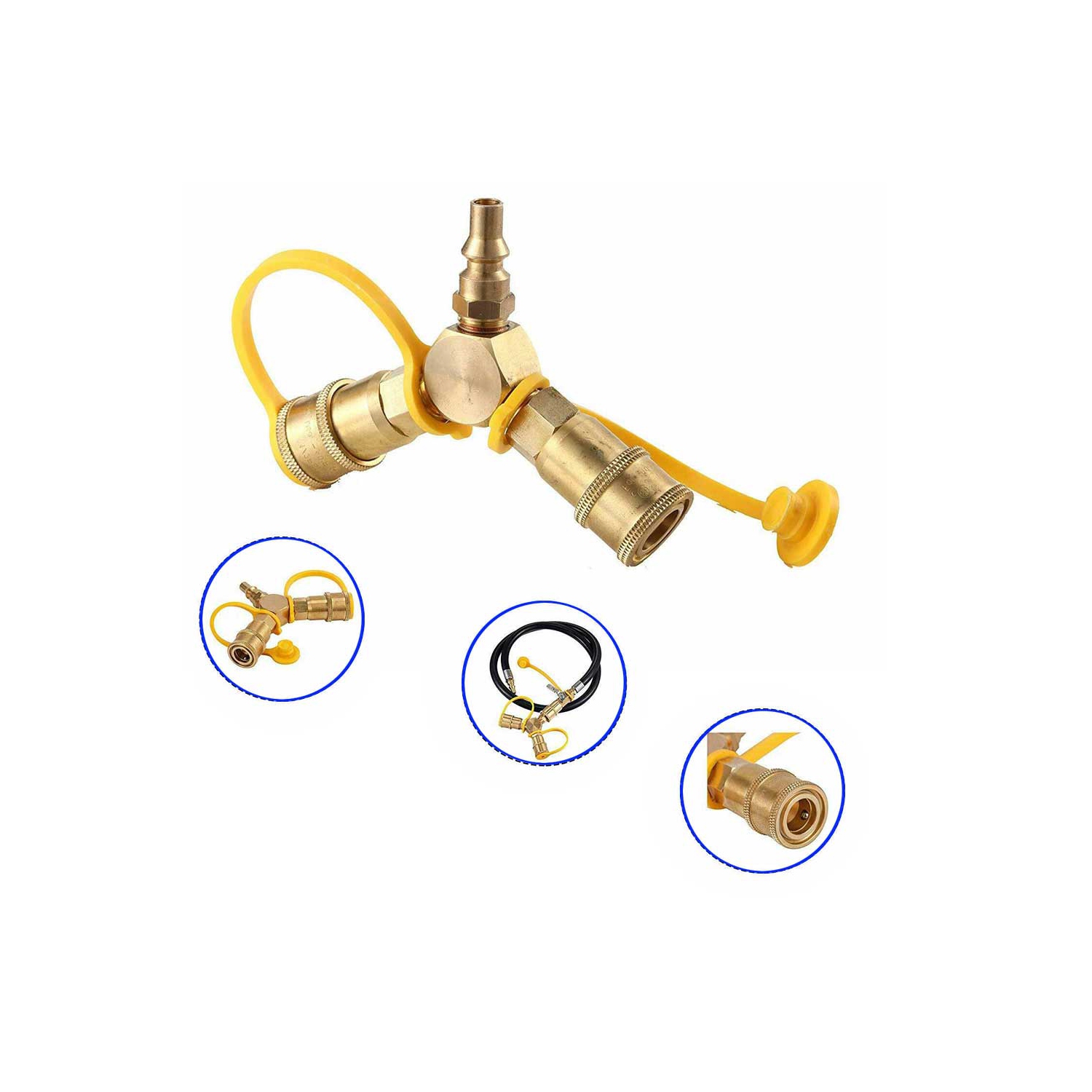 Grill Parts Zone Y Splitter 1/4" Quick Connect for RV Camping Propane Hose