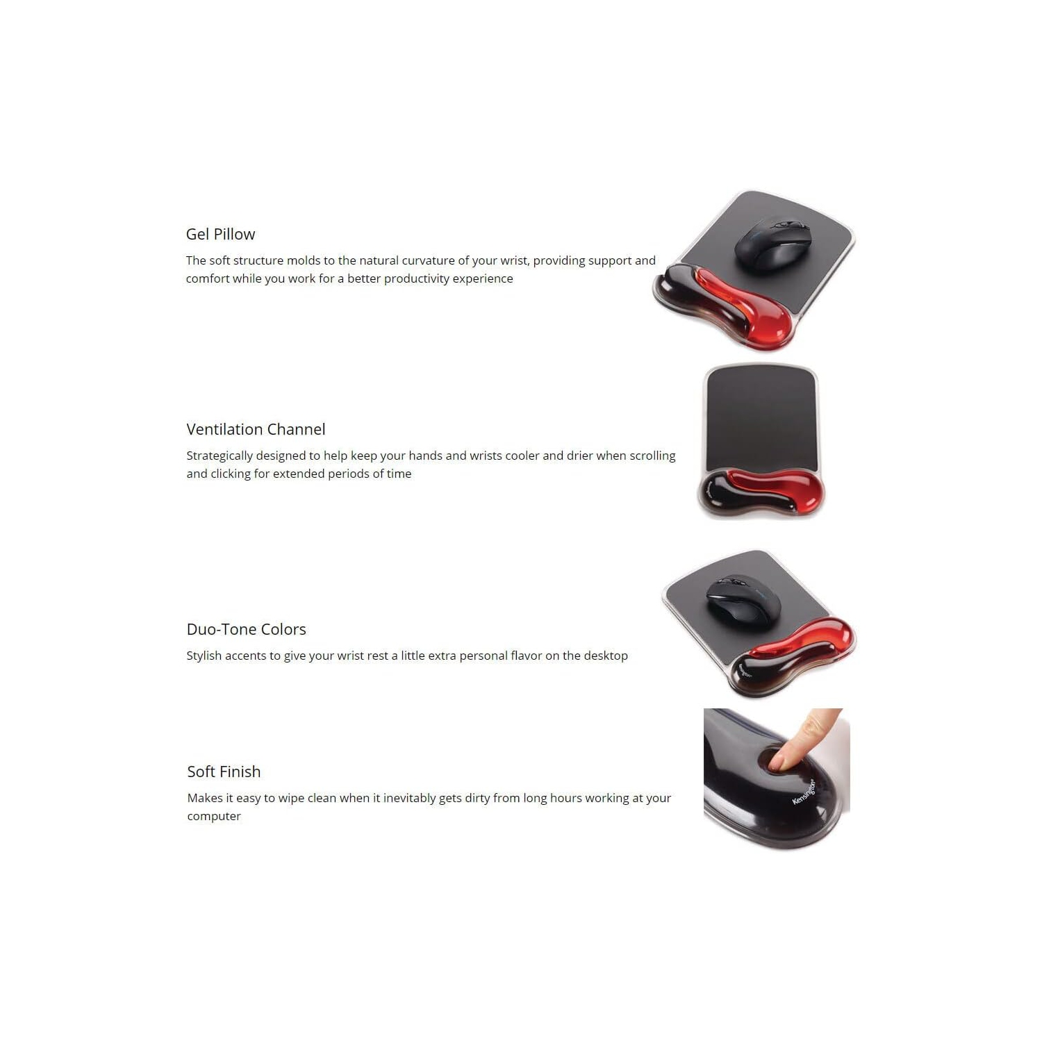 Kensington Duo Gel Mouse Pad Wrist Rest