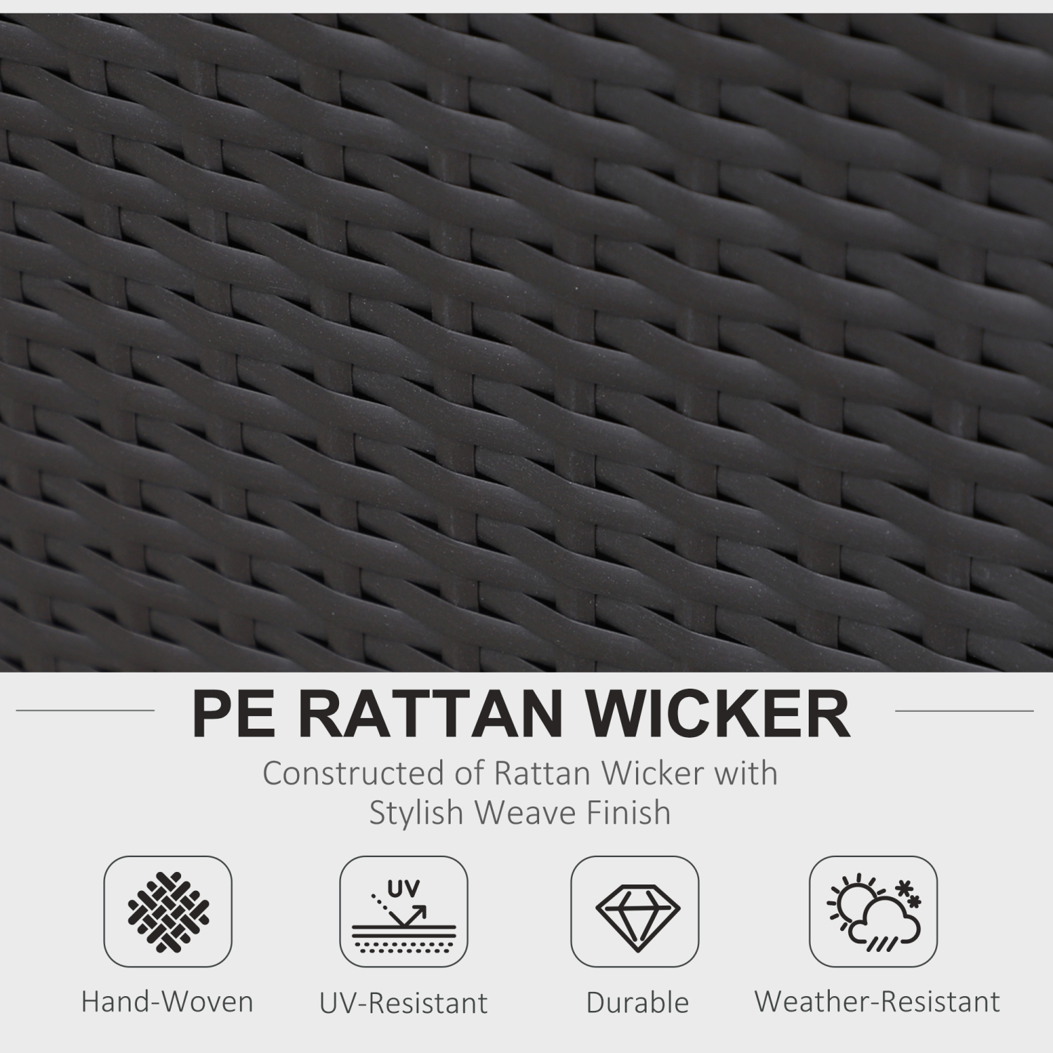 Outsunny 6pcs ensemble table basse chaise sectionnel extérieur en osier Rotin Conversation jardin Inclinable détente Canapé Set Meubles de patio