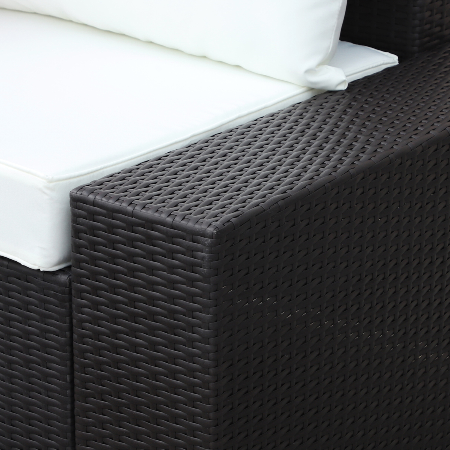 Outsunny 6pcs ensemble table basse chaise sectionnel extérieur en osier Rotin Conversation jardin Inclinable détente Canapé Set Meubles de patio