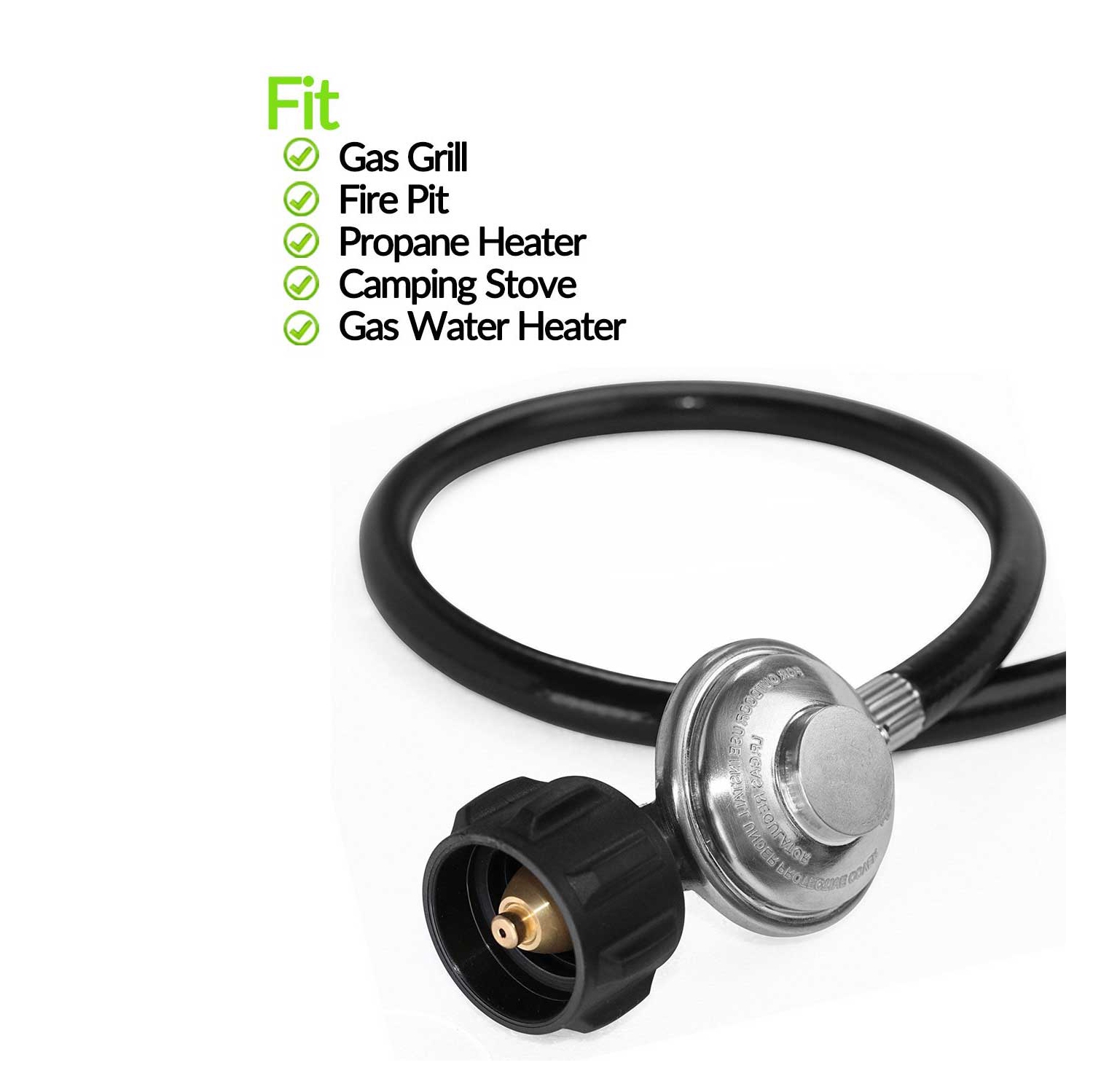 Tuyau de régulateur basse pression de 12 pi et 144 po 3 raccord femelle à embout femelle pour table à foyer, foyer, radiateur au propane et radiateur