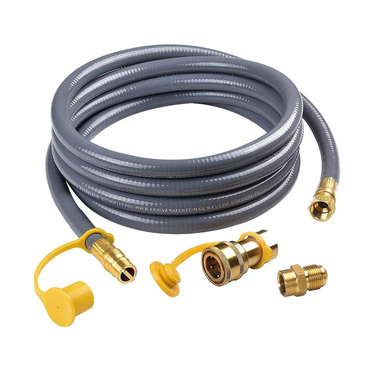 Grill Parts Zone Half inch Natural Gas 8 Feet Hose With Quick Disconnect For High Output Grills