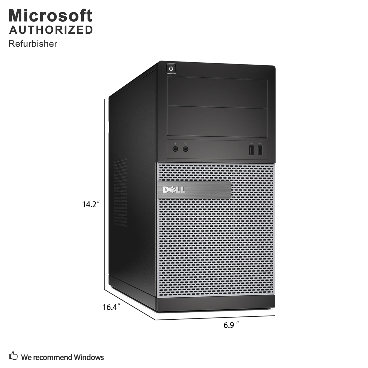 Refurbished - Dell OptiPlex 3020 MTW,Intel Quad Core i5 4590 up to 3.7GHz,8G DDR3,120G SSD + 500G,WiFi,BT,DVD,W10H64 (EN/FR/ES)