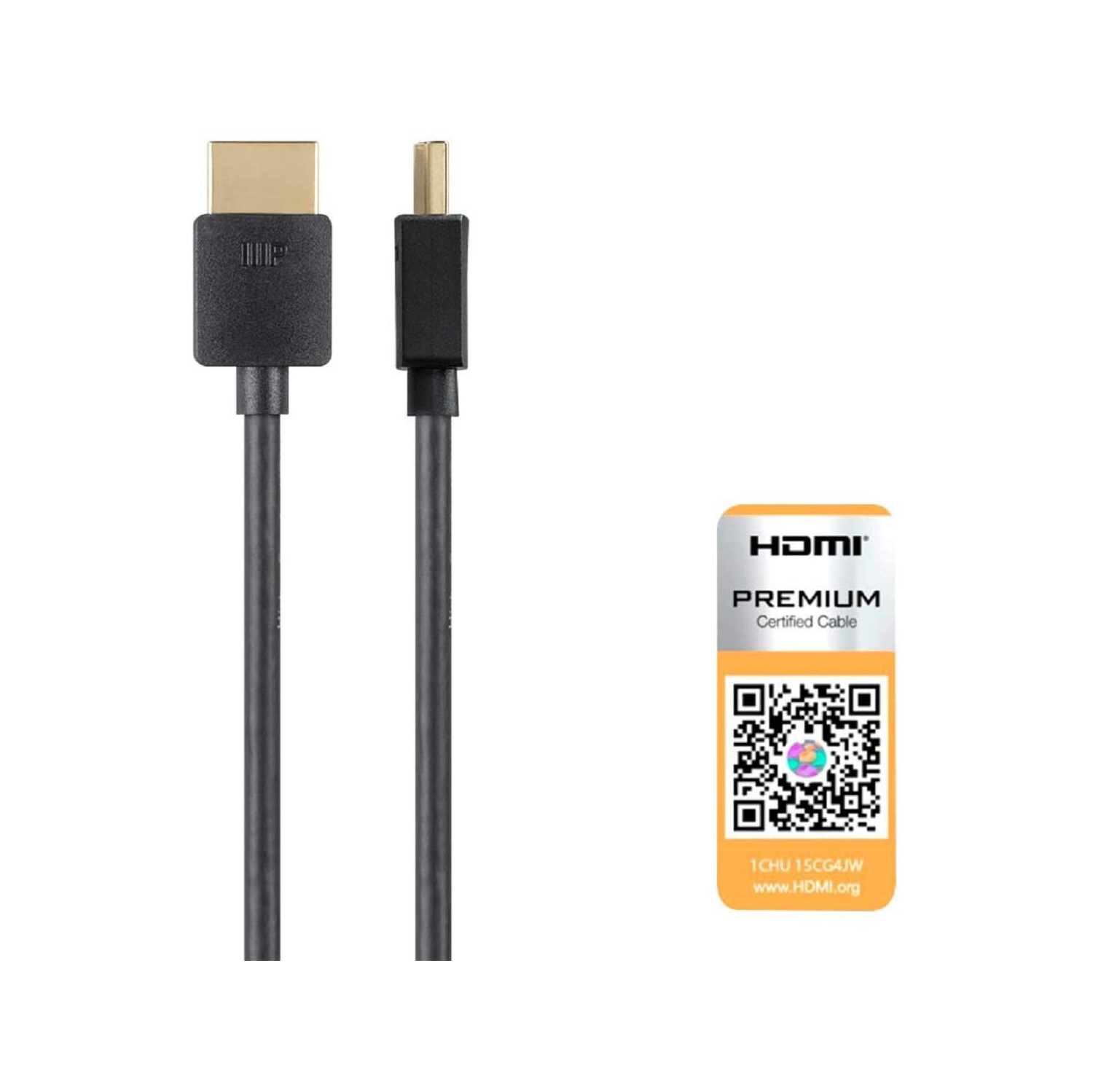Monoprice High Speed HDMI Cable - 8 Feet - Black| Certified Premium, 4K@60Hz, HDR, 18Gbps, 36AWG, YUV, 4:4:4 - Ultra