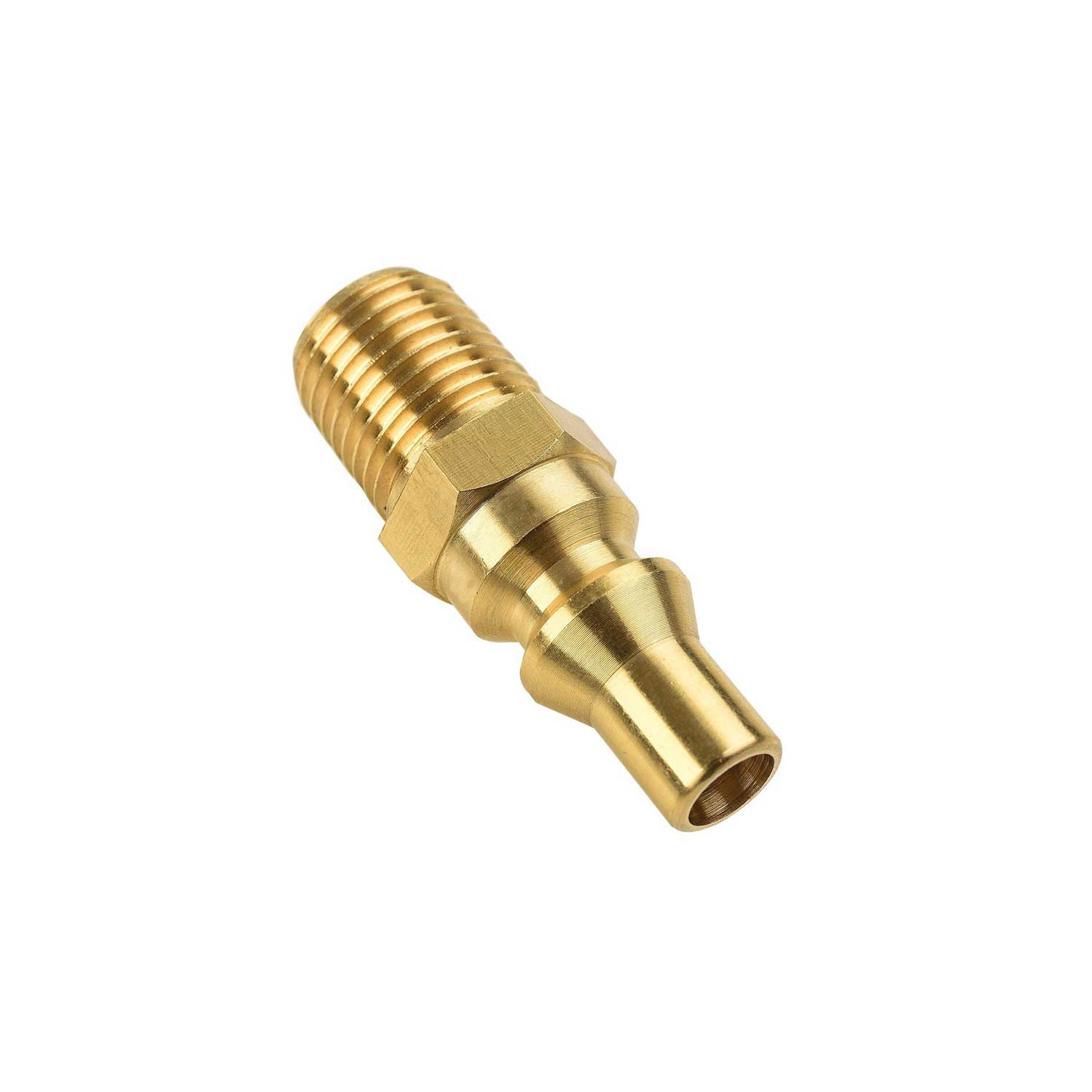 Grill Parts Zone Propane Brass Quick Connect Fitting Adapter- Full Flow Male Plug x 1/4" Male NPT for RV Portable BBQ