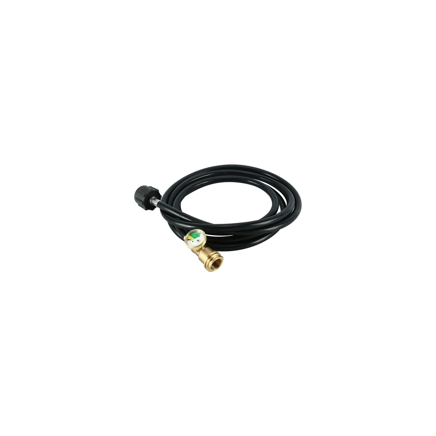 6 Ft Propane Extension Hose With Gauge -Leak Detector For Gas Grill, Heater, RV, Smoker, Camp Stove and Fire Pit