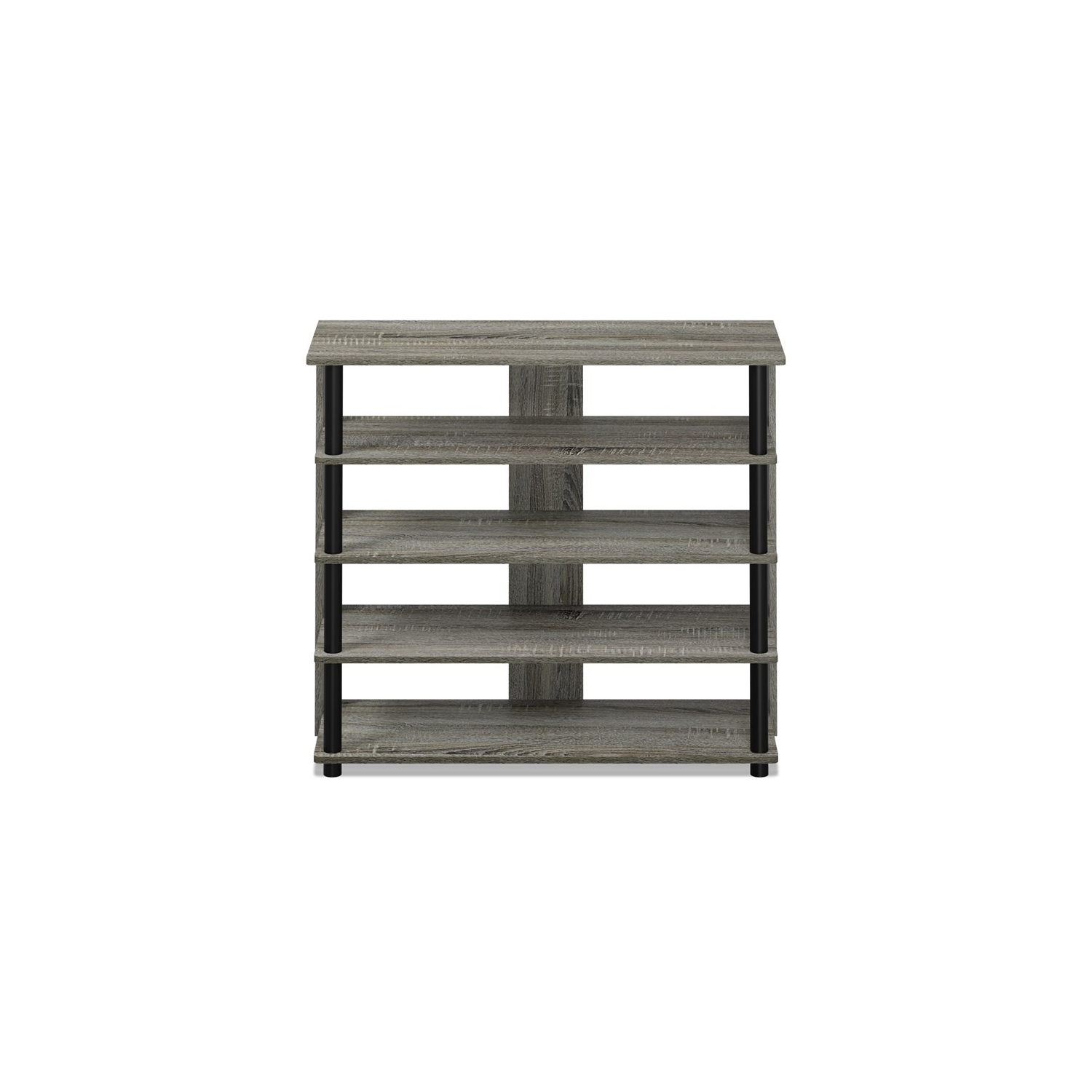 Furinno Turn-N-Tube Engineered Wood 5-Tier Wide Shoe Rack in French Oak Gray