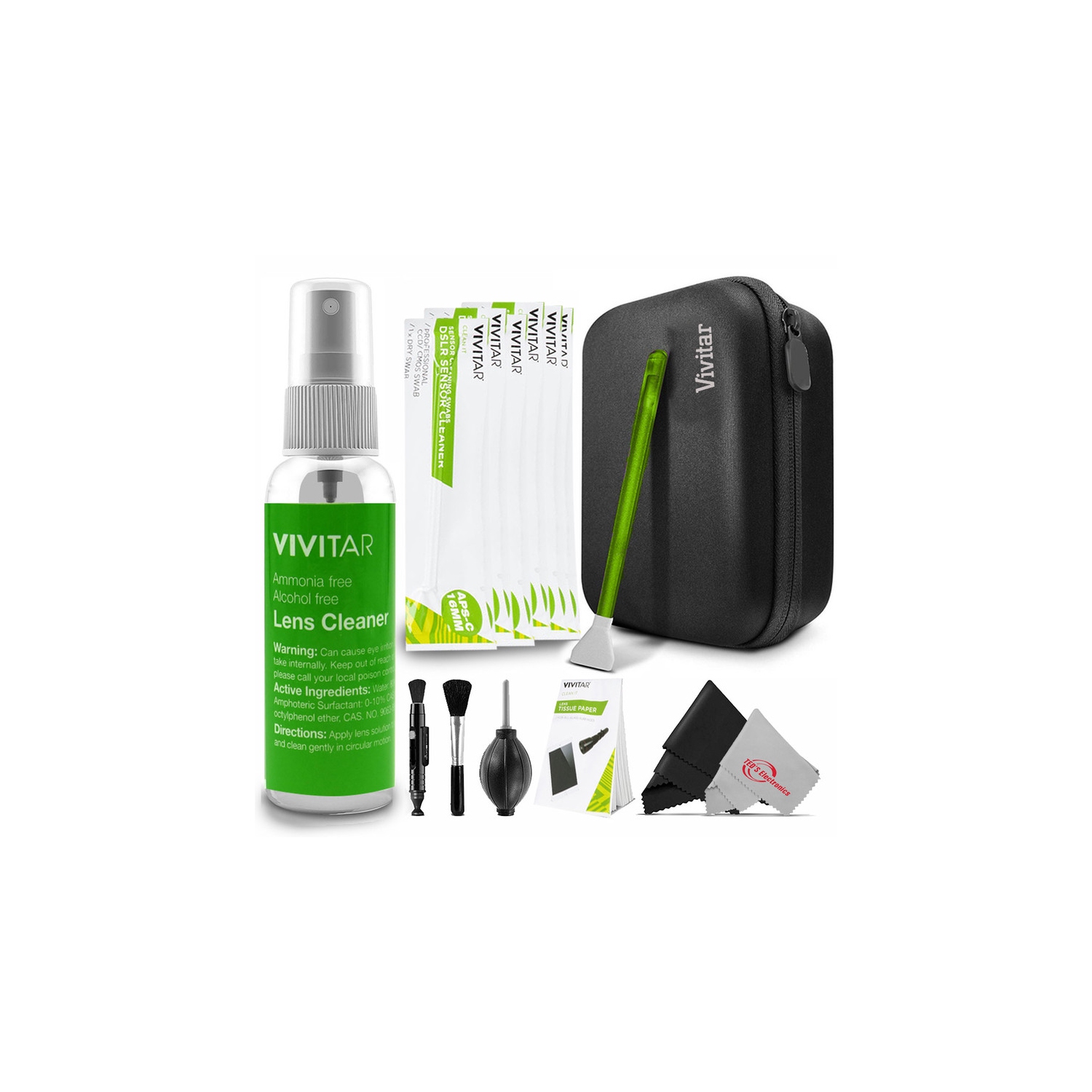 Vivitar Professional Cleaning Kit APS-C DSLR Cameras Sensor Cleaning Swabs with Carry Case