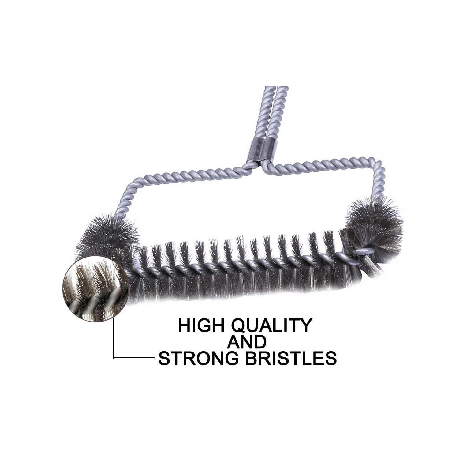 15inch 3 Sides Barbecue Grill Brush for Big Green Egg Charcoal, Electric, Smoker & BBQ Grills Nylong Bag Included