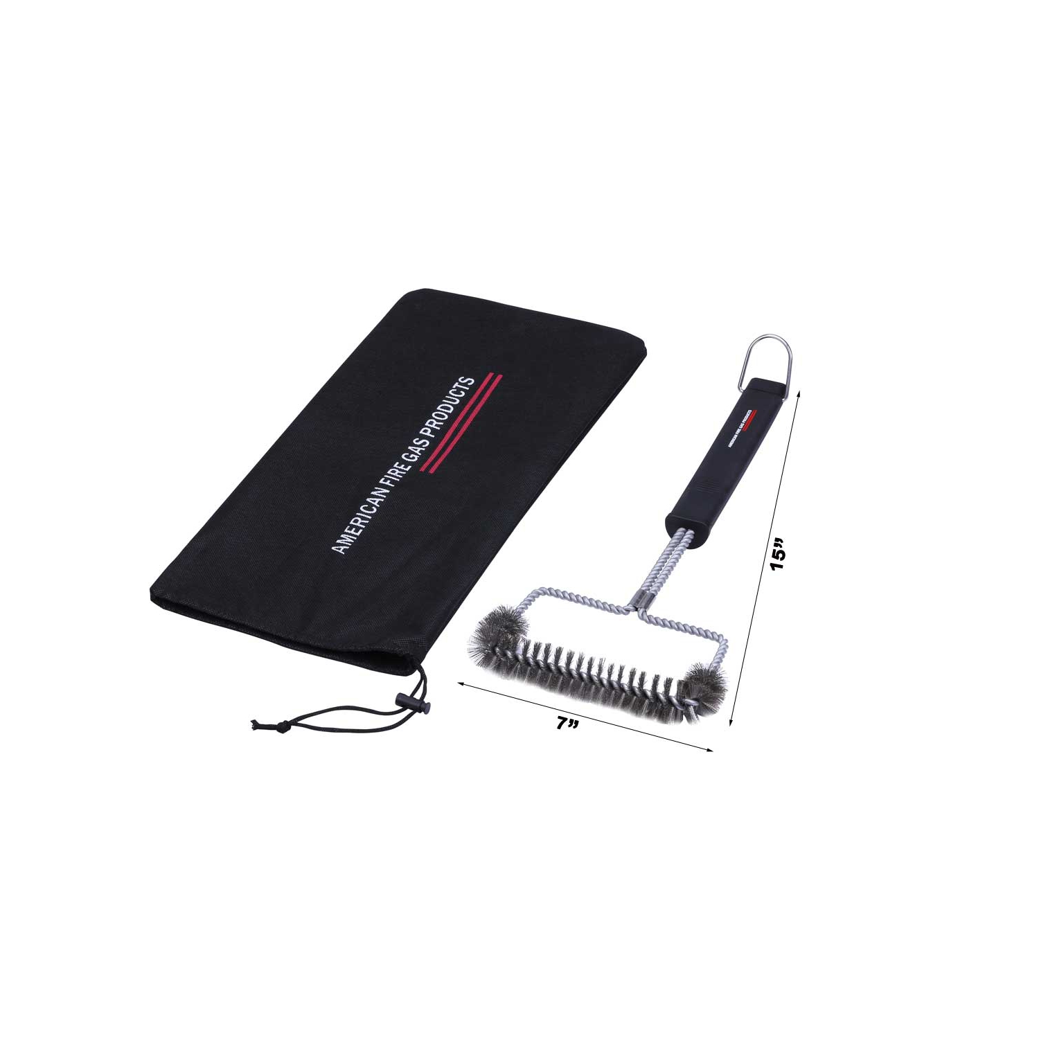 15inch 3 Sides Barbecue Grill Brush for Big Green Egg Charcoal, Electric, Smoker & BBQ Grills Nylong Bag Included