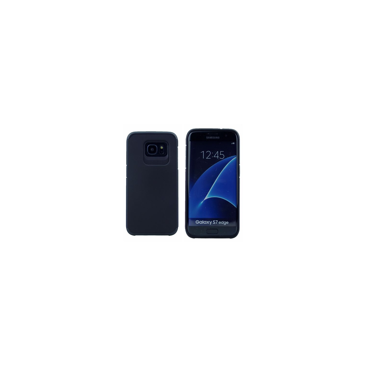 Vente finale! Samsung S7 Edge Matt double couche, étui robuste Armor, noir