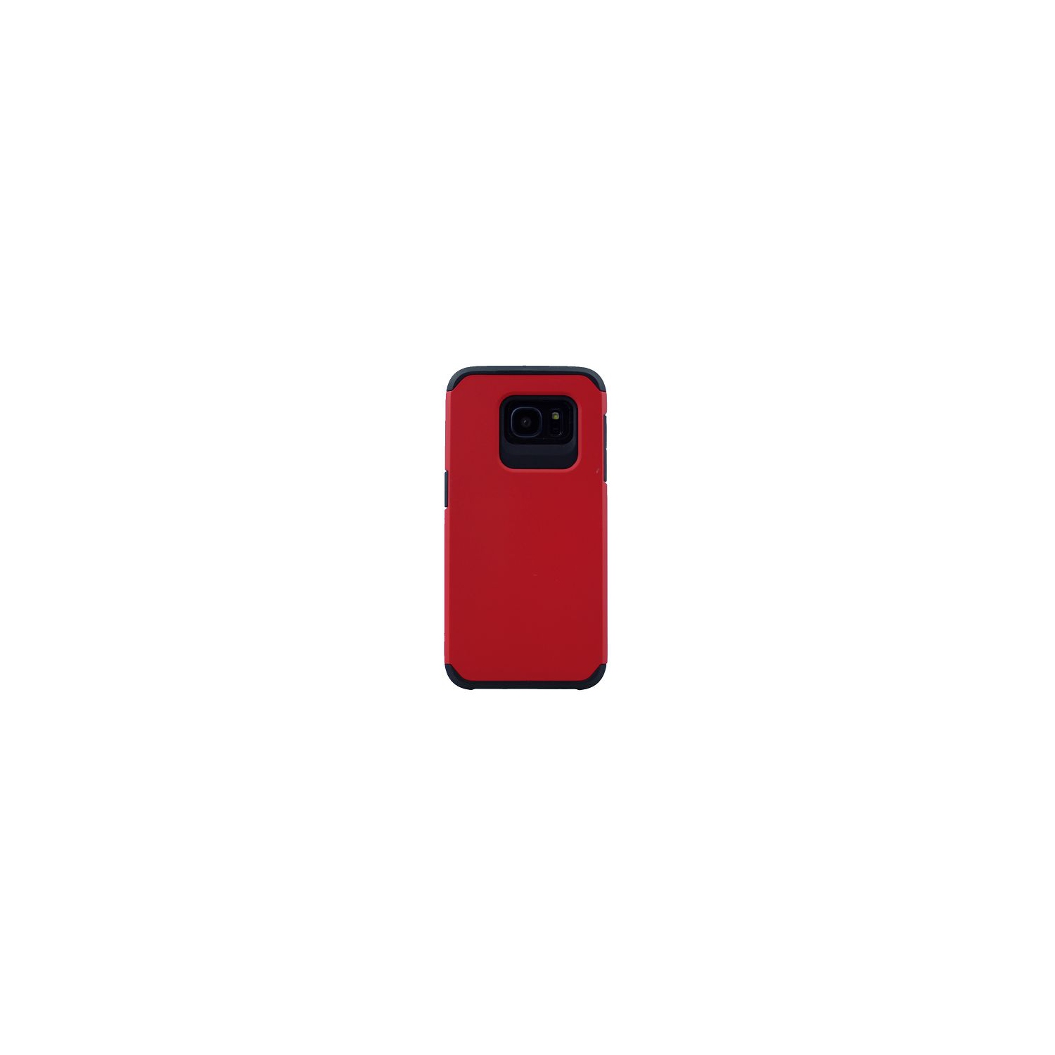 Samsung S7 Edge mat double couche, étui d'armure robuste, rouge
