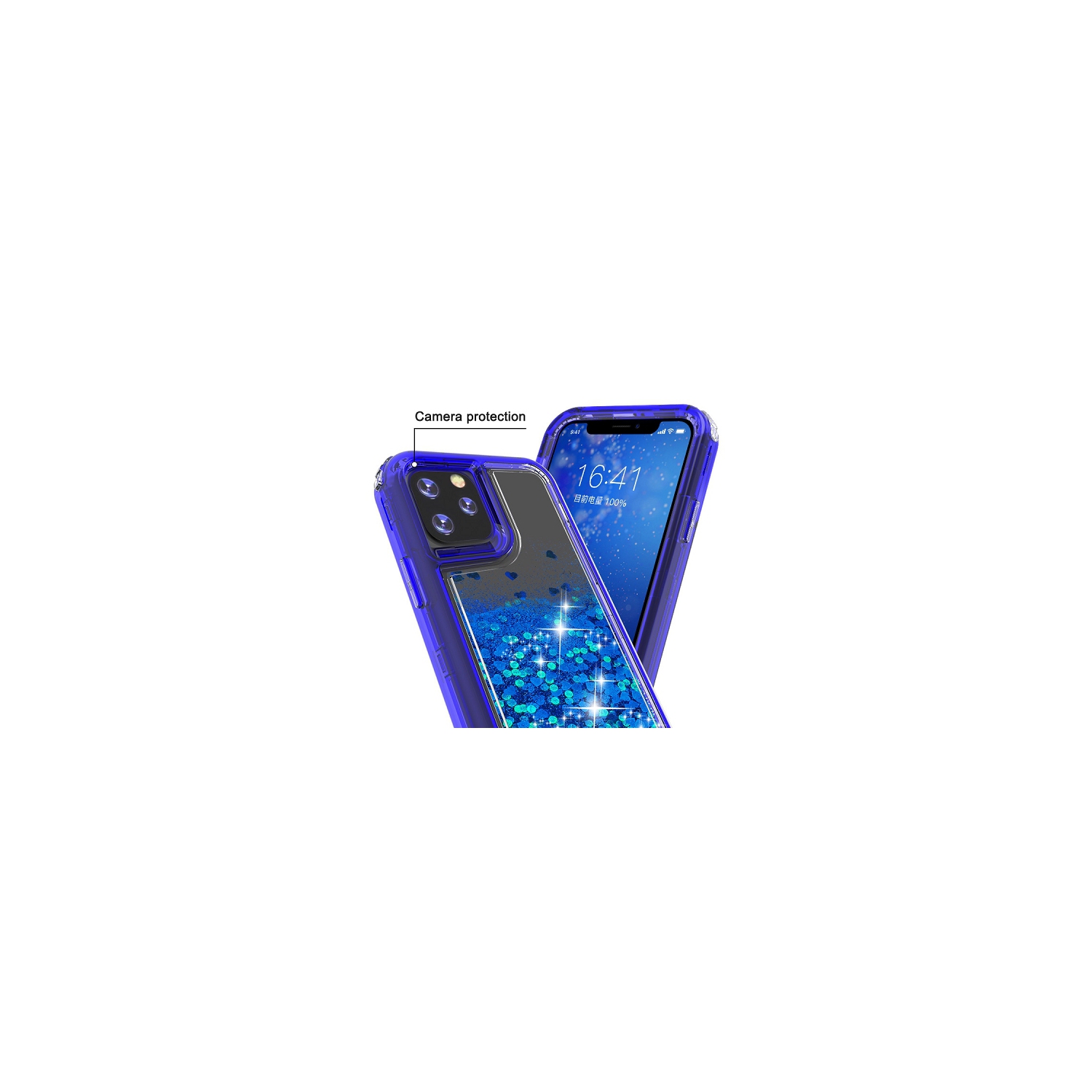 Bling Sparkle Defender Case For Iphone 11 Pro Max, Blue