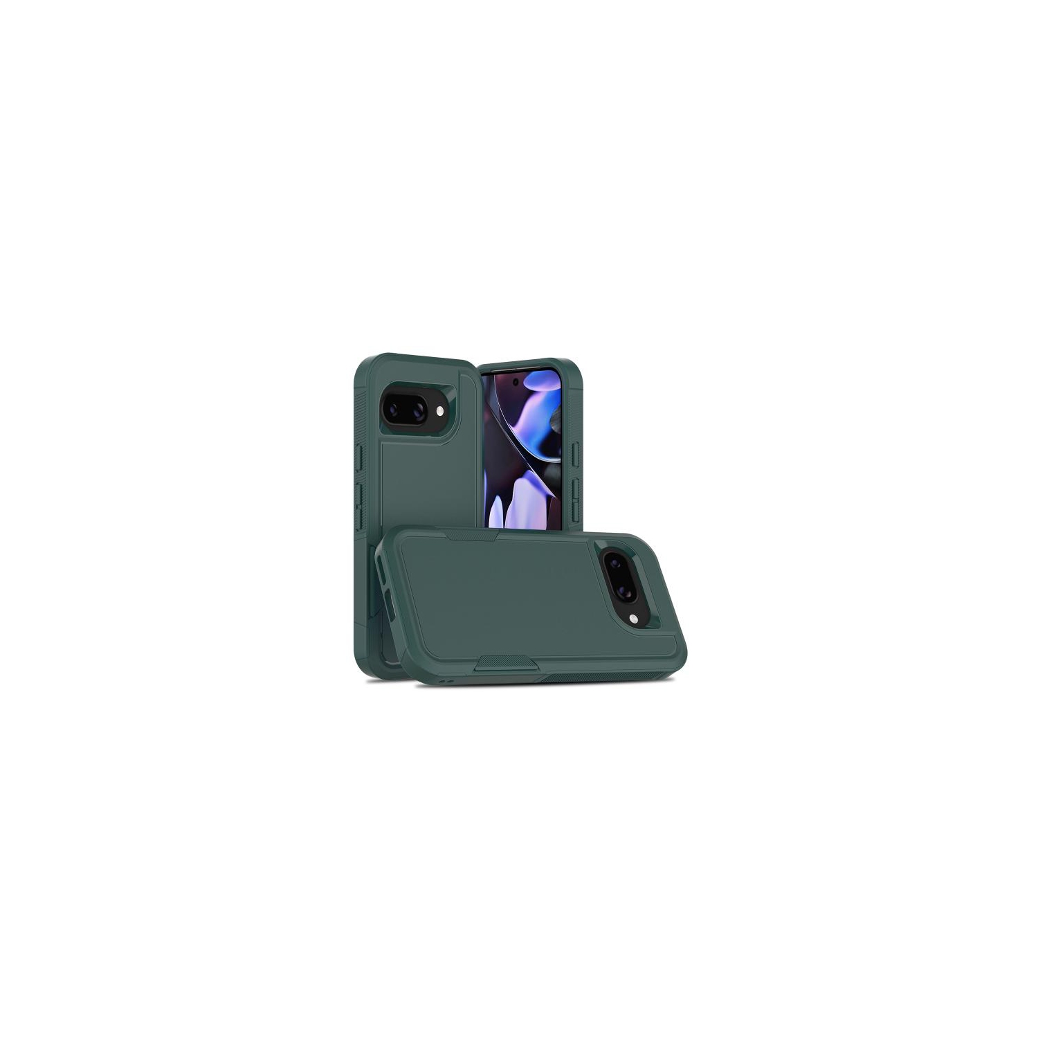 TopSave New Style Matt Polish PC+TPU 2-en-1 Slim, antichoc, robuste, étui protecteur Armor pour Google Pixel 9a 6,3&nbsp;po 5G, vert armée