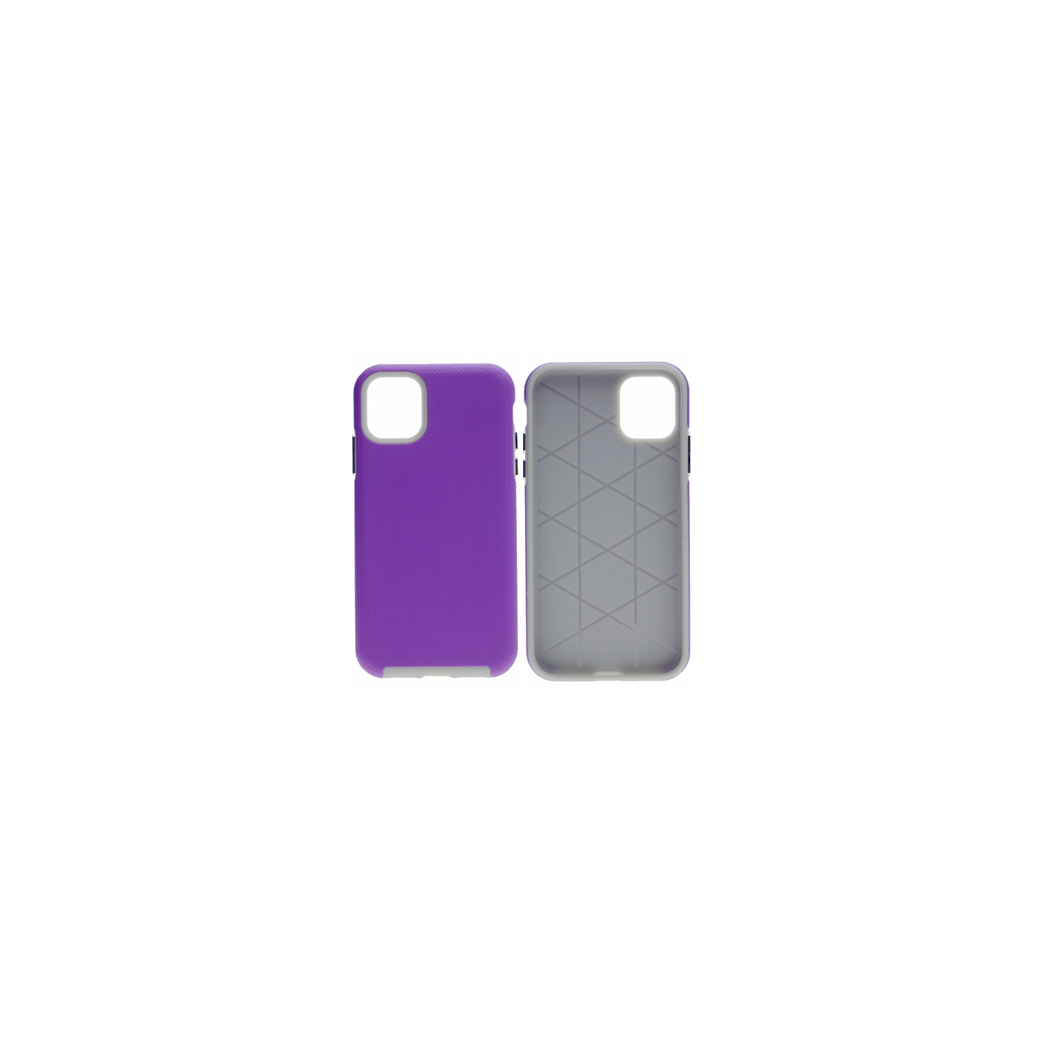 Iphone 11 Pro Triangle Designed Dual Layer Hybrid Case, Purple