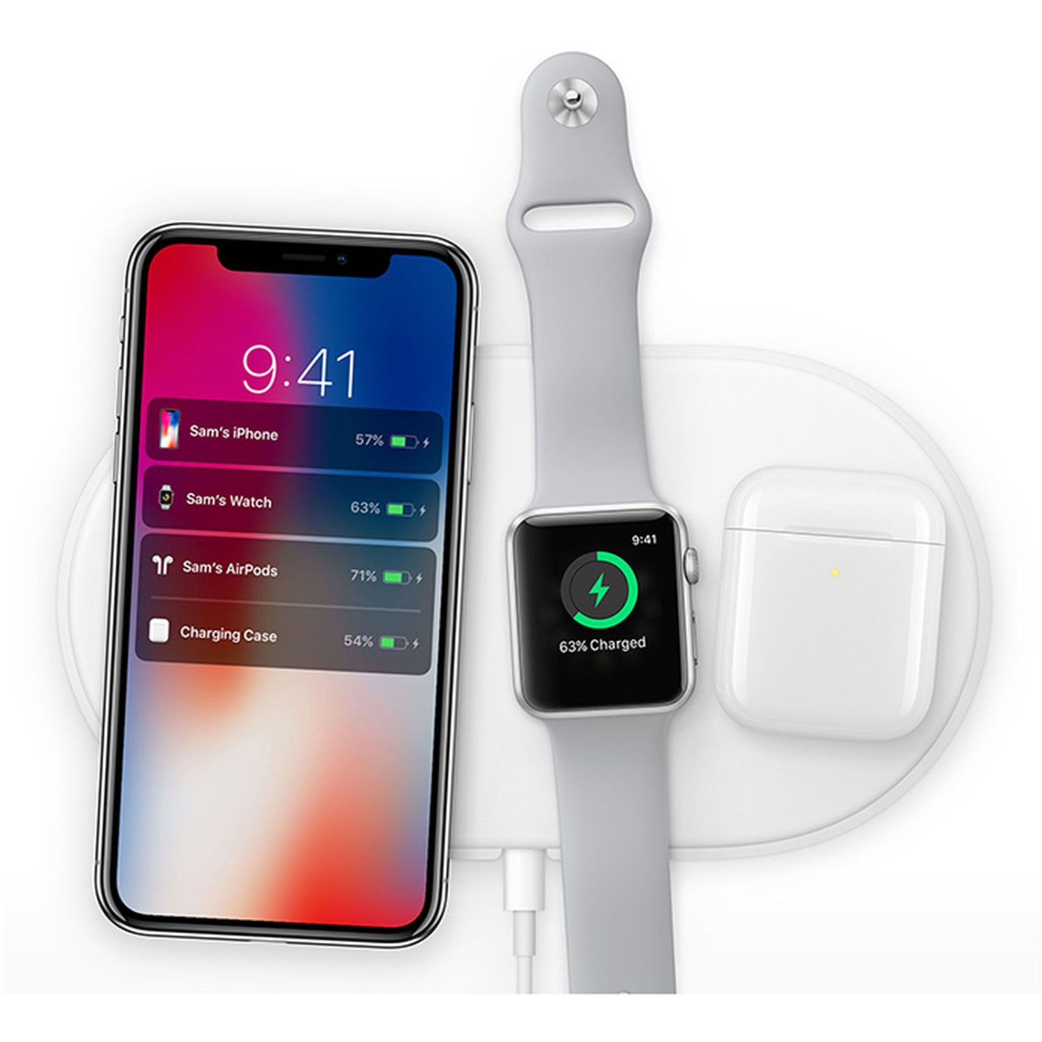 Tapis de recharge sans fil 3-en-1 AirPower plusieurs appareils Station de recharge rapide pour Apple Watch et AirPods 1 2 Pro et iPhone