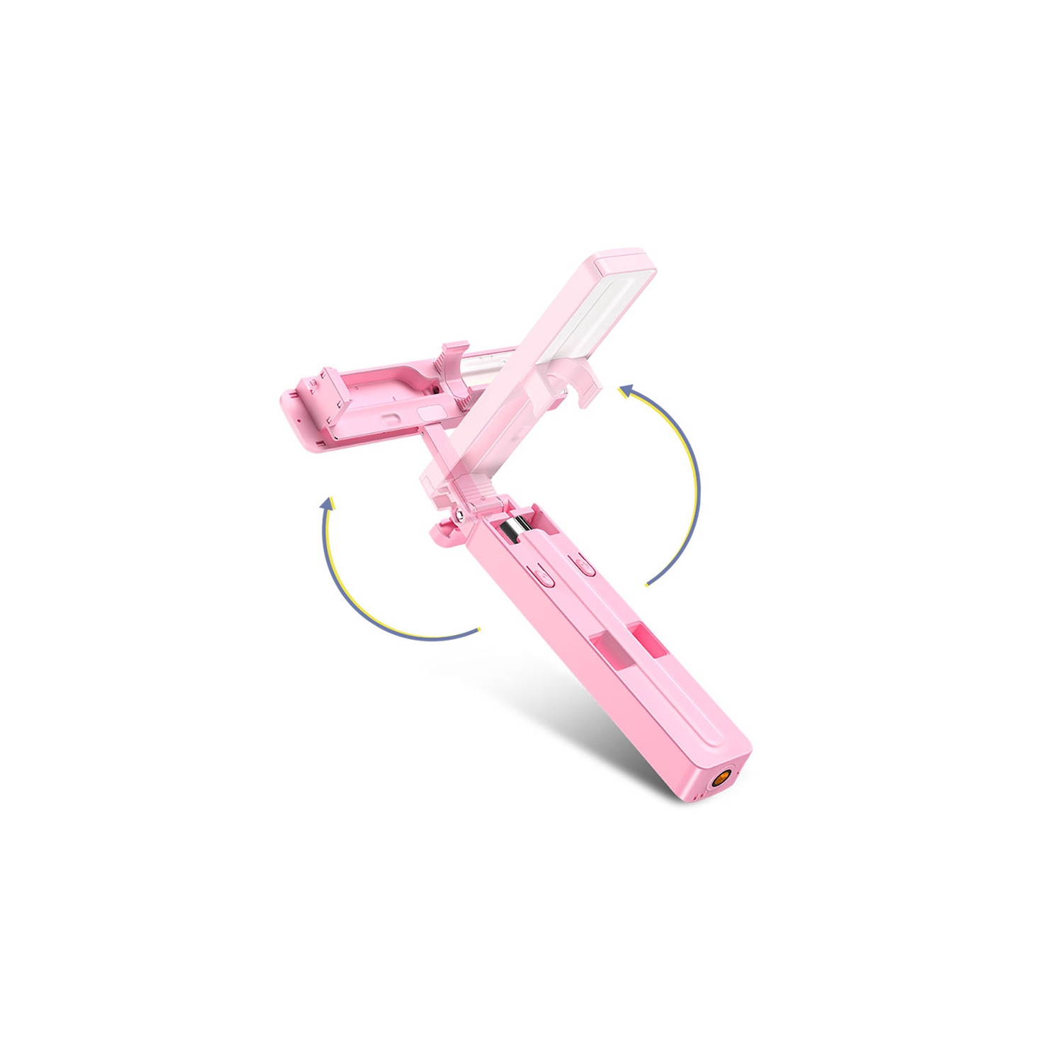 axGear Bâton de selfie avec support de téléphone extensible à distance Bluetooth Light Fill LED