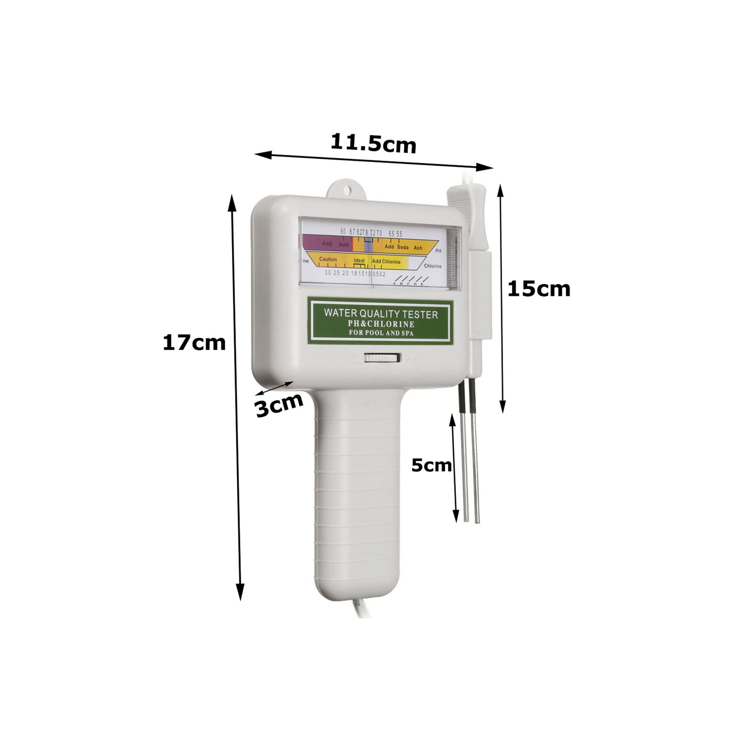 axGear PC101 PH Meter Water Quality PH CL2 Chlorine Tester Level Meter fo Swimming Pool