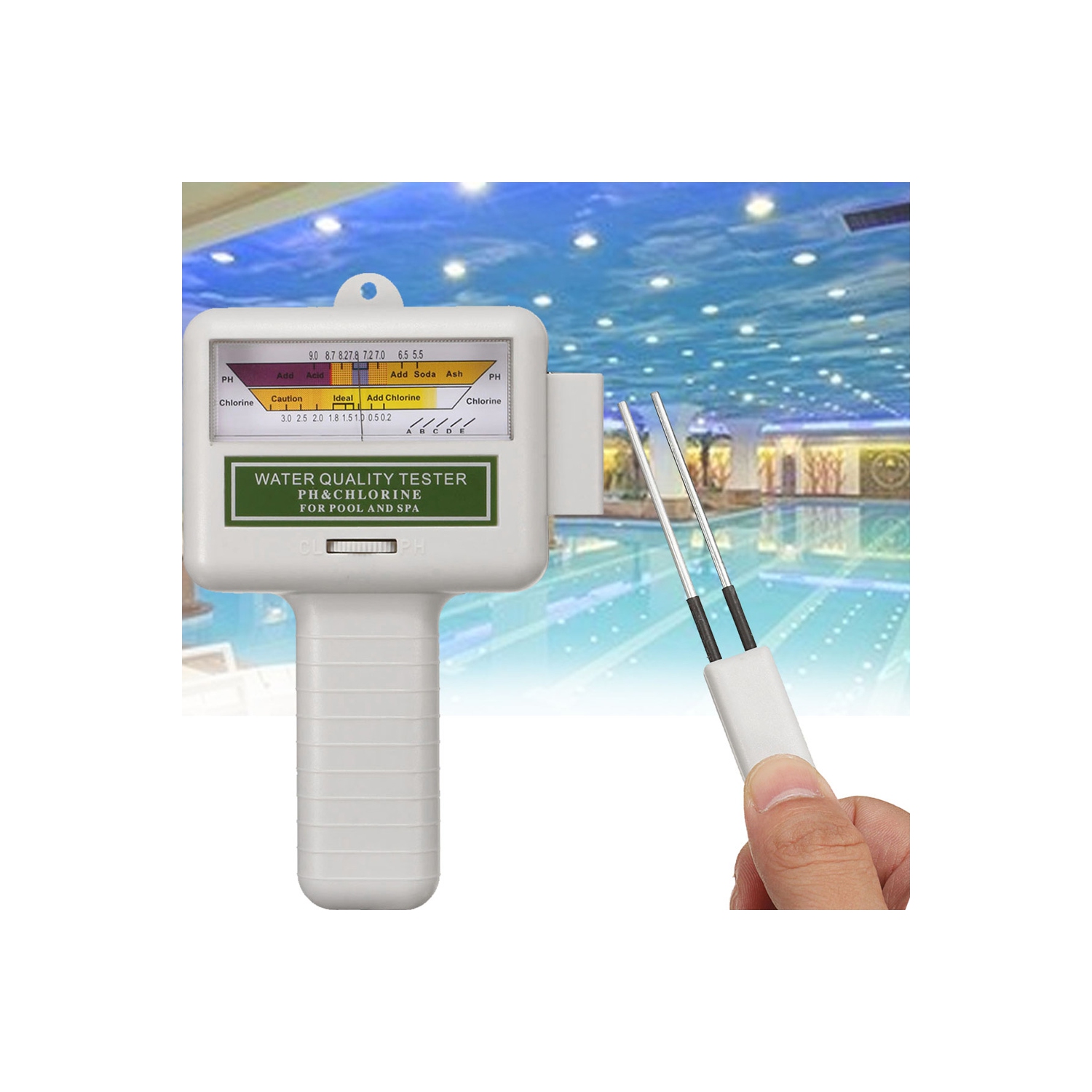 axGear PC101 PH Meter Water Quality PH CL2 Chlorine Tester Level Meter fo Swimming Pool