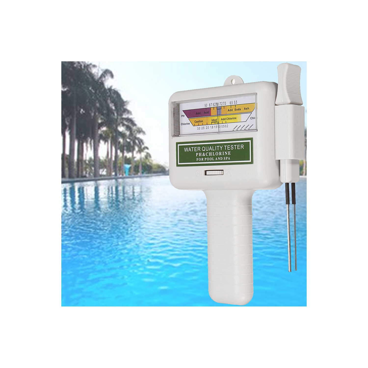 axGear PC101 PH Meter Water Quality PH CL2 Chlorine Tester Level Meter fo Swimming Pool