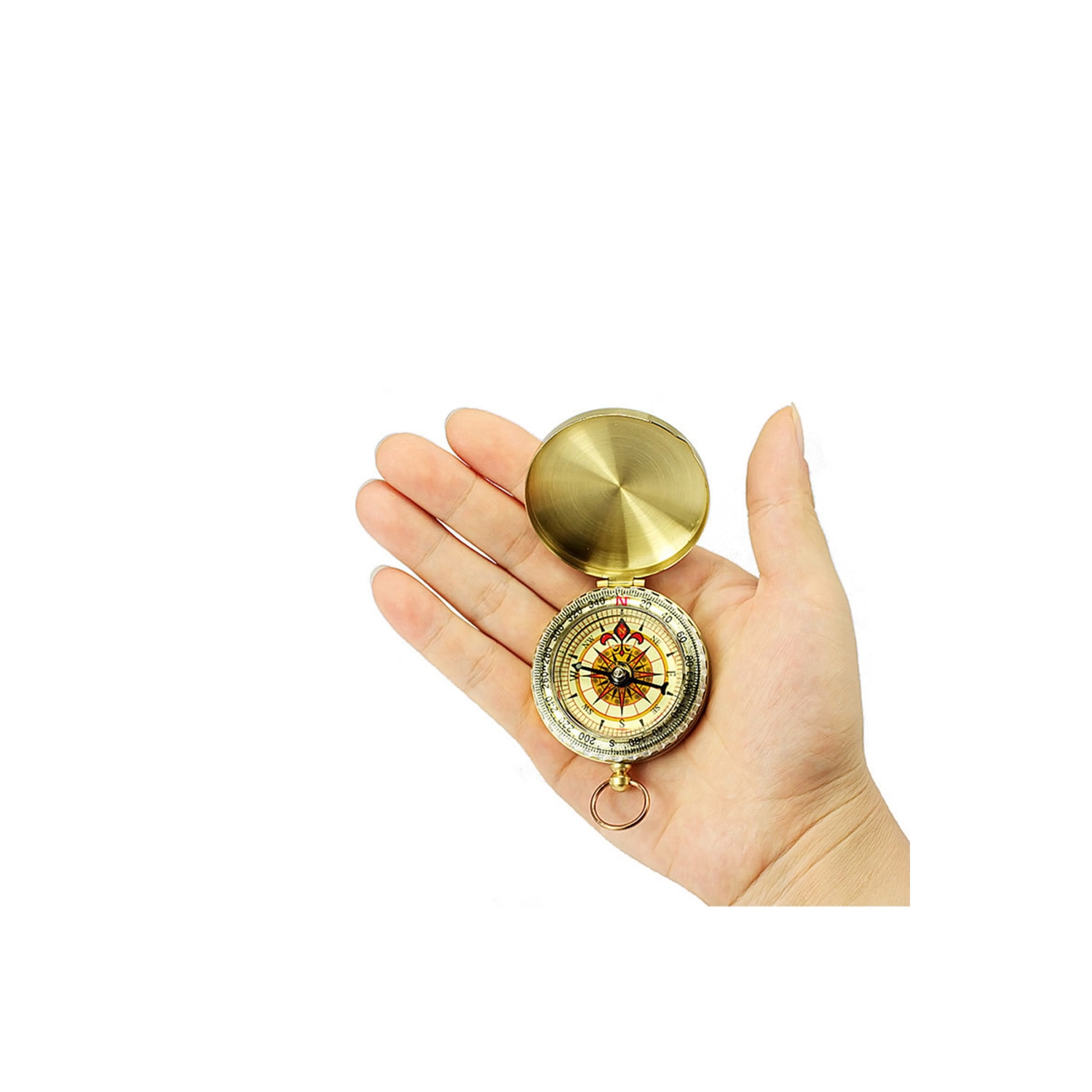 L’accessoire de randonnée de camping de style militaire en laiton Compass Pocket d’axGear pour montre