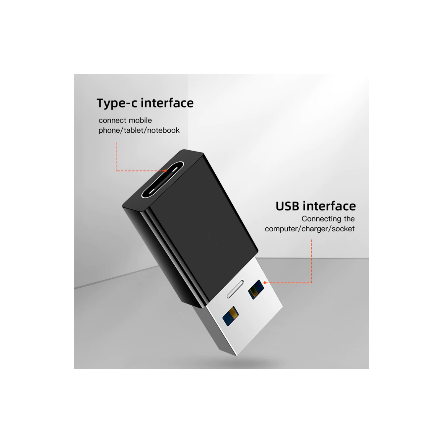 Adaptateur USB-C femelle vers USB 3.0 mâle de type C vers USB 3 F/M.