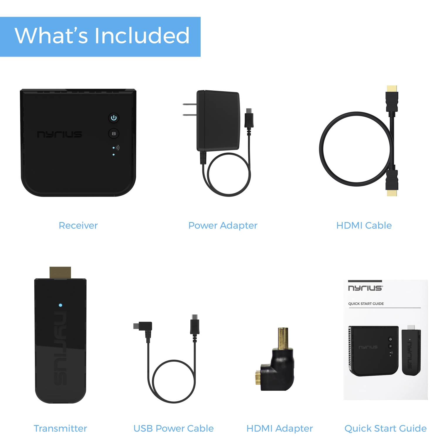 Nyrius ARIES Pro+ Wireless HDMI Video Transmitter with Bonus HDMI Cable