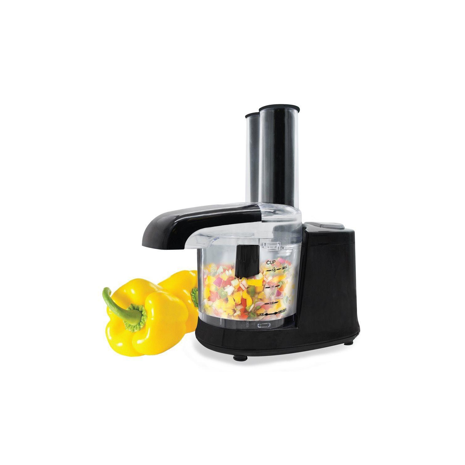 Hauz AFP131 - Mini 1.5-Cup Food Processor with Stainless Steel Blade, Black