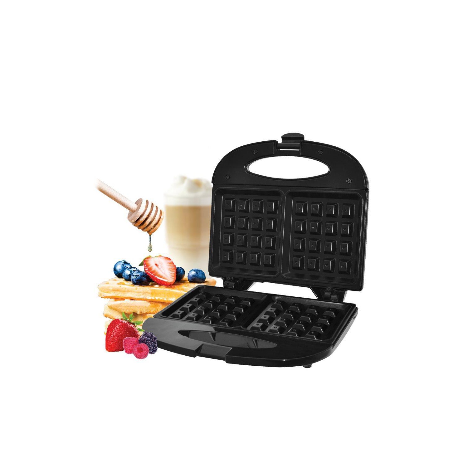 Hauz AWM265 - 2 Slice Waffle Maker With Non-Stick Plates, Lightweight and Compact, Black
