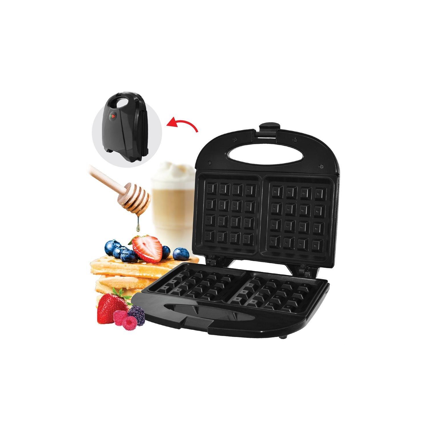 Hauz AWM265 - 2 Slice Waffle Maker With Non-Stick Plates, Lightweight and Compact, Black