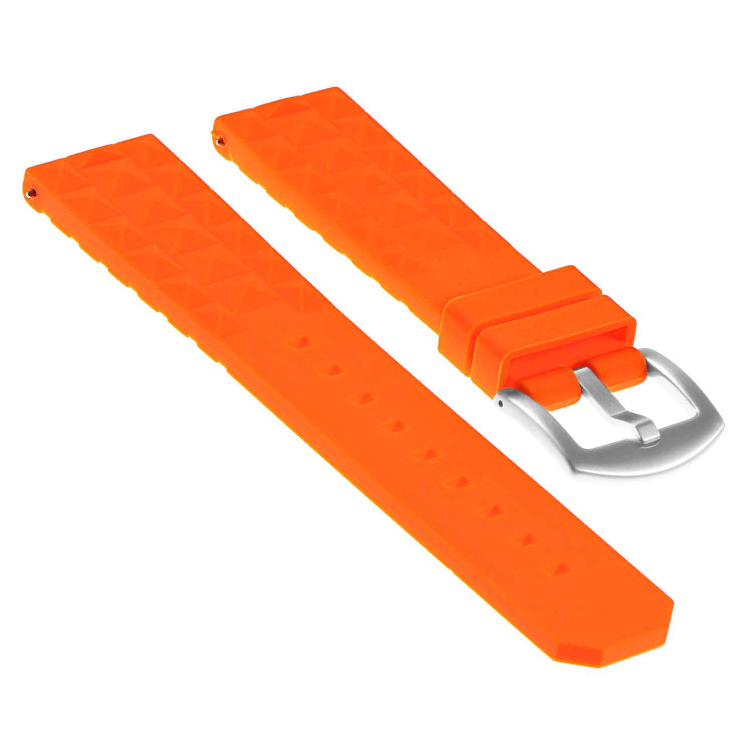 Bracelet en caoutchouc de silicone Super Waffle de StrapsCo pour Galaxy Watch Active de Samsung - Orange