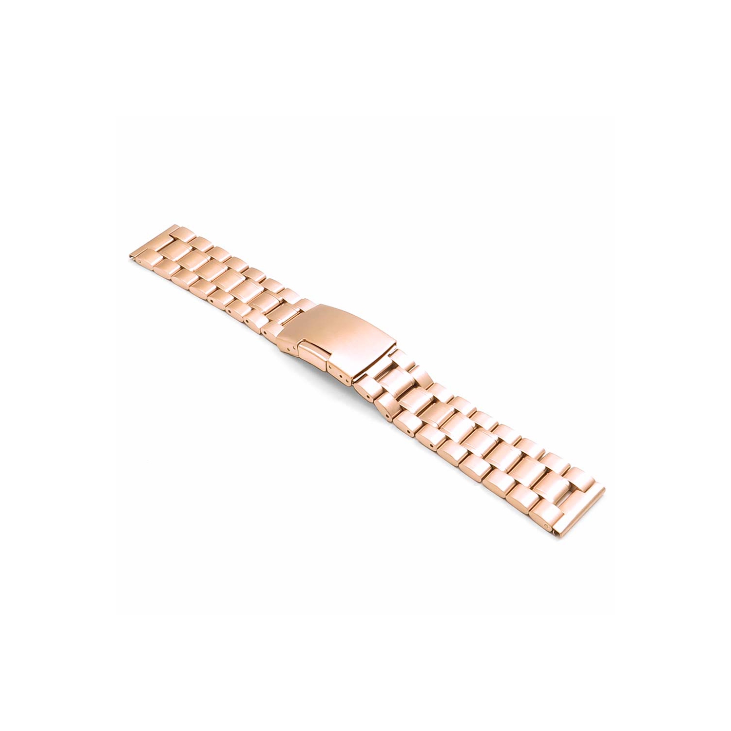 StrapsCo Stainless Steel Oyster Watch Band Strap for Samsung Galaxy Watch Active - Rose Gold