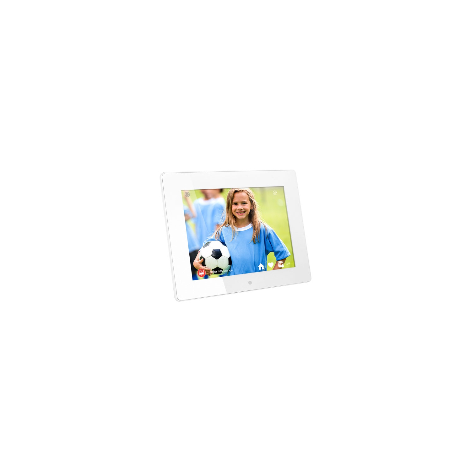 Refurbished - Aluratek 8" 8GB Wi-Fi Digital Photo Frame (AWDMPF8BB) - White