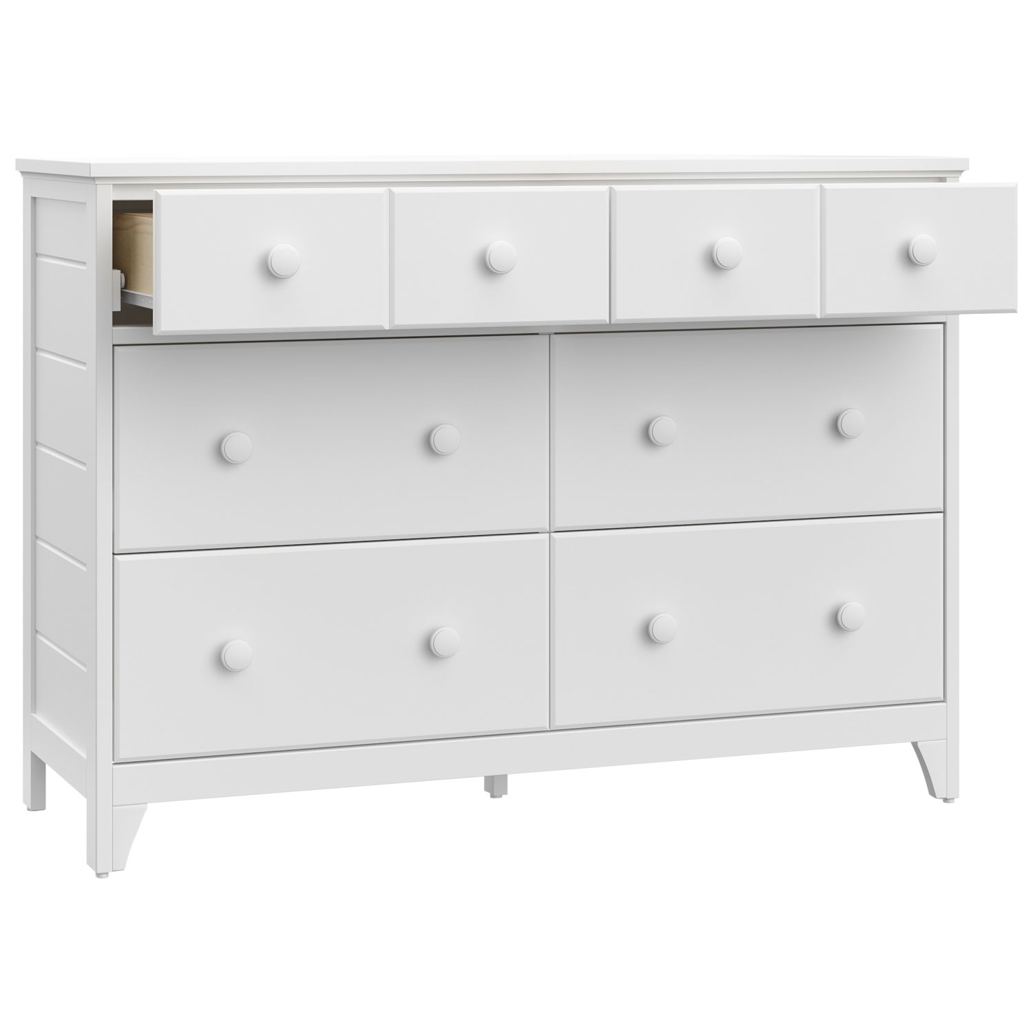 Commode double à 6 tiroirs pour chambre de bébé Moss de Storkcraft - Blanc