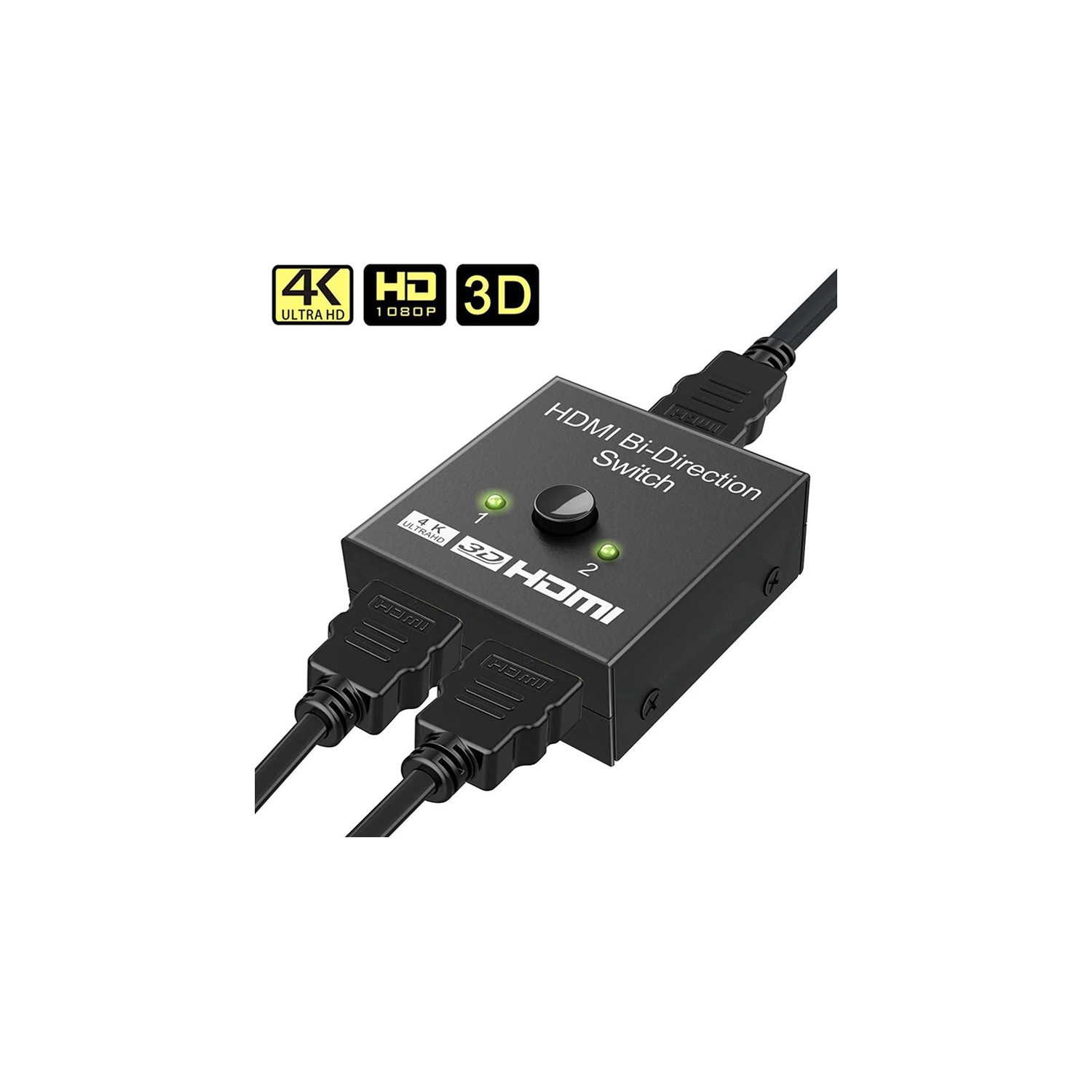 HYFAI 2-Port HDMI Switch Splitter 4K 2x1/1x2 Bi-Directional UHD HDCP ULTRA HD for HDTV/PS4/Xbox One/Apple TV/Roku/Fire Stick