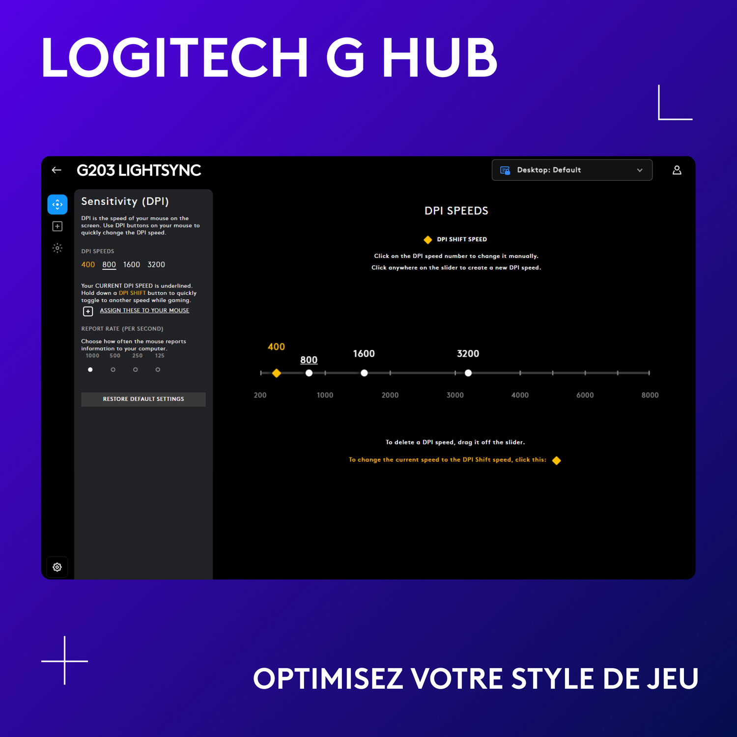 Logitech G203 LIGHTSYNC 8000 DPI Optical Gaming Mouse - Black