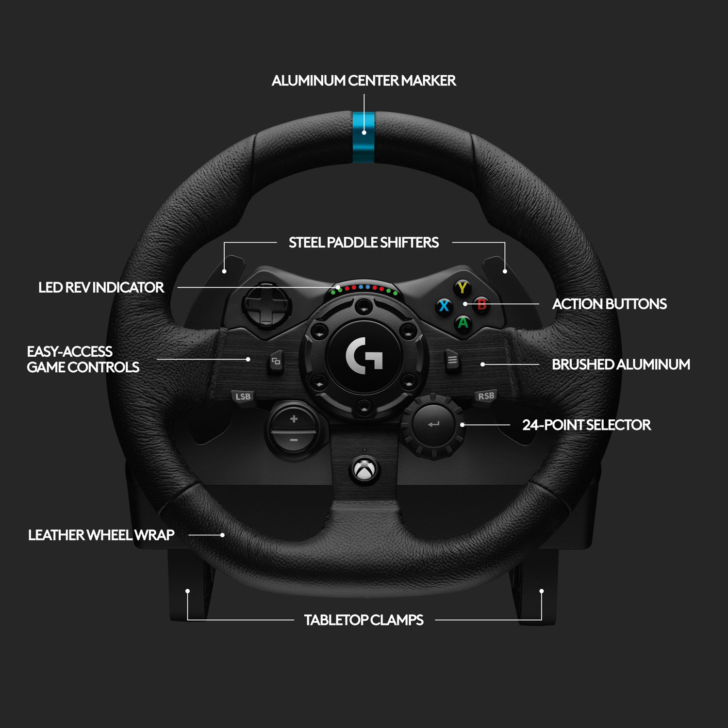 Logitech G923 TrueForce Racing Wheel for Xbox Series X|S and Xbox One - Black