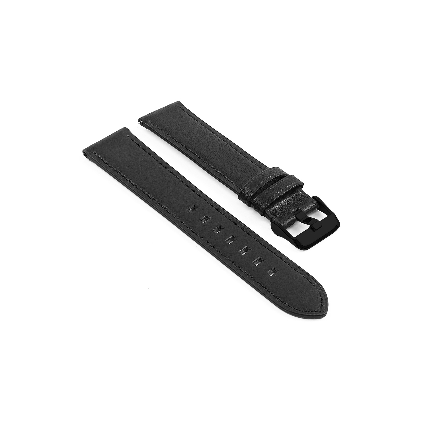 DASSARI Italian Leather 22mm Watch Band Strap for Skagen Falster 3 - Black