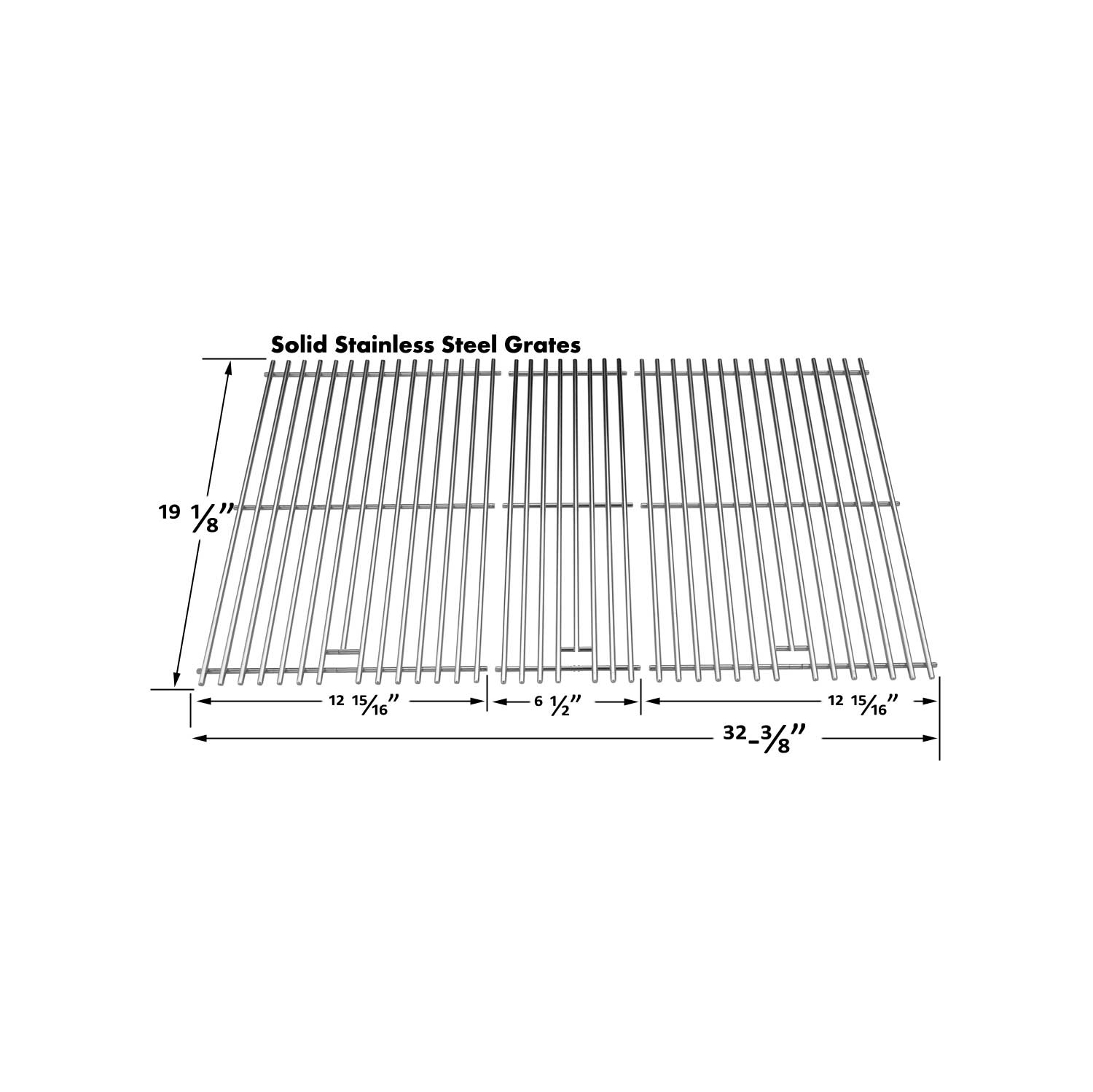 Stainless Cooking Grids for Master Forge 288994, Kenmore, Kirkland, Members Mark, Grand Cafe cg108alp, Set of 3