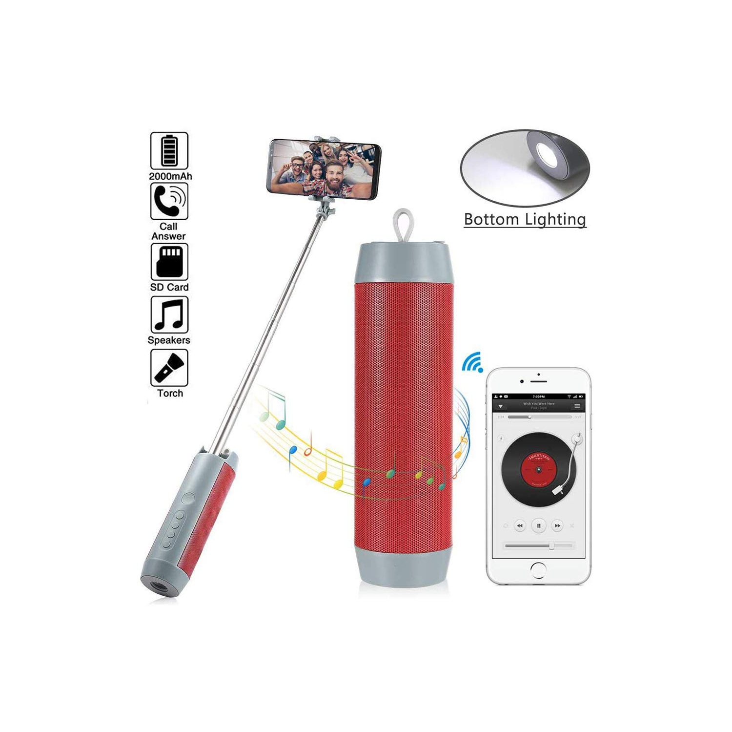 Haut-parleur portatif sans fil Bluetooth Lifestyle HD Soul de Stimula résistant aux éclaboussures iPhone d'Apple Android, perche à égoportrait,