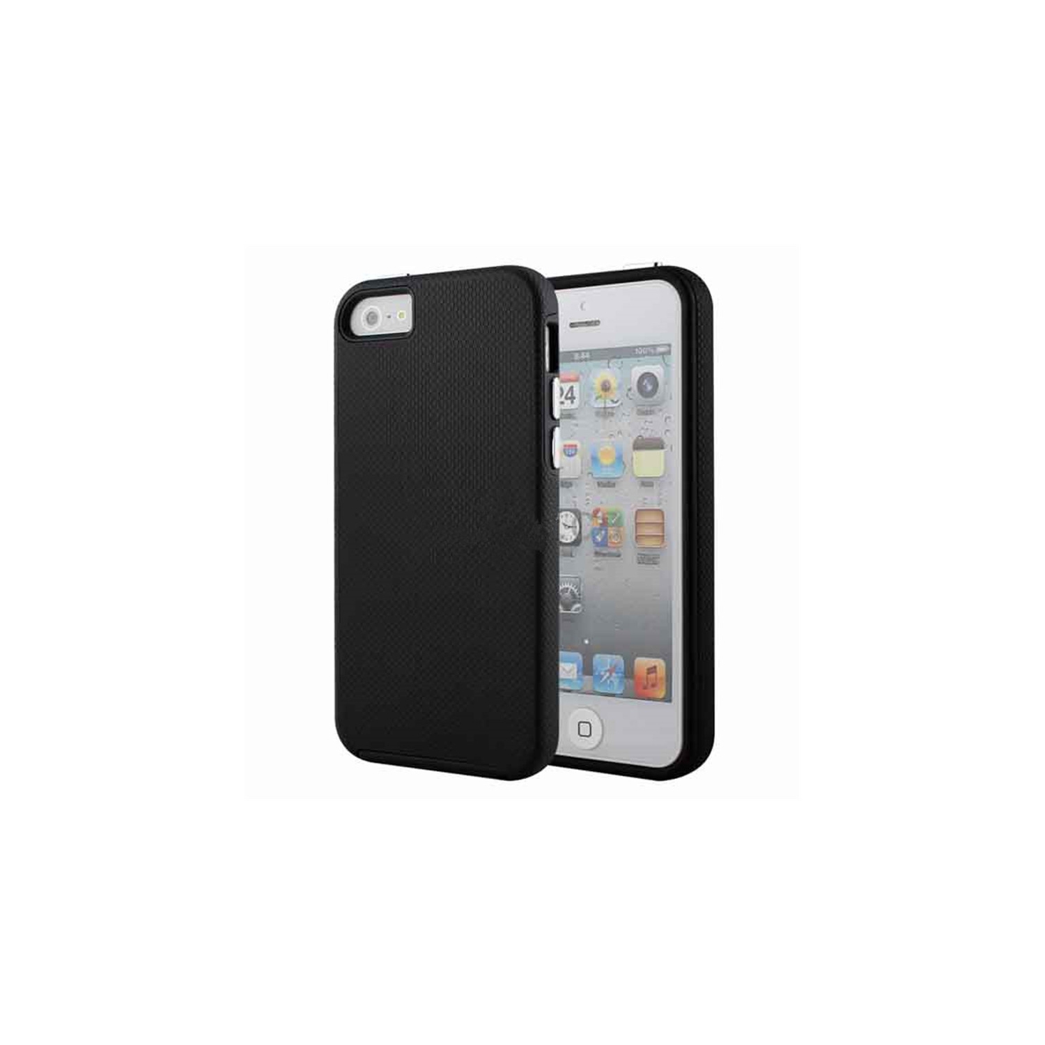 【CSmart】 Slim Fitted Hybrid Hard PC Shell Shockproof Scratch Resistant Case Cover for iPhone 5 / 5S / SE, Black