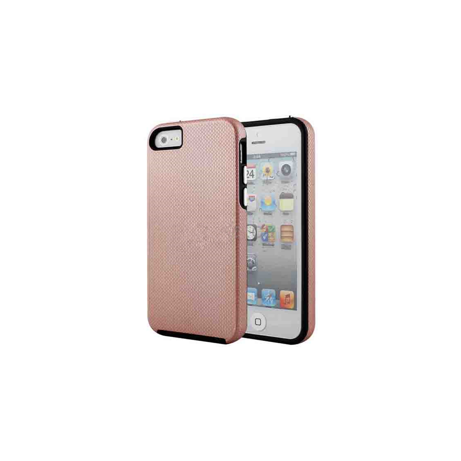 【CSmart】 Slim Fitted Hybrid Hard PC Shell Shockproof Scratch Resistant Case Cover for iPhone 5 / 5S / SE, Rose Gold