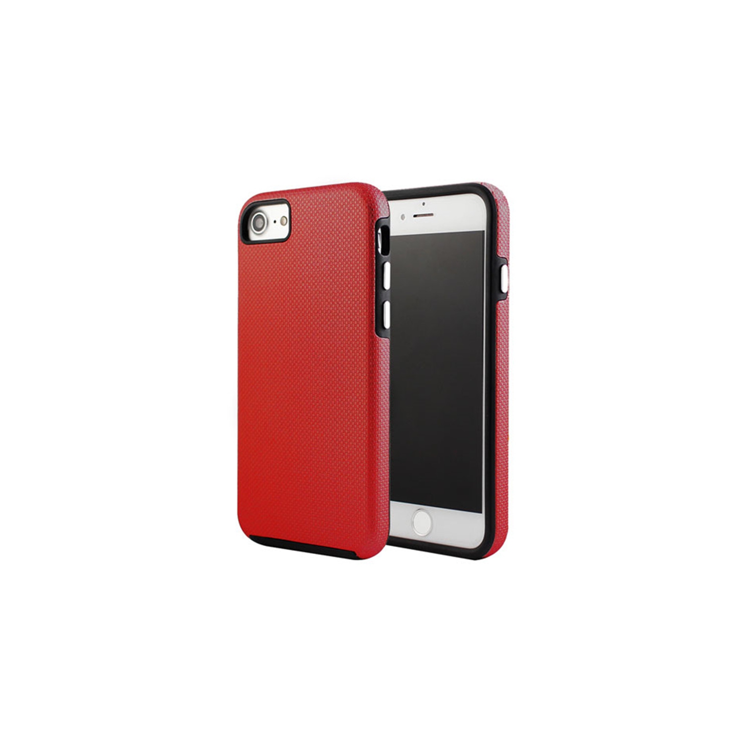 【CSmart】 Slim Fitted Hybrid Hard PC Shell Shockproof Scratch Resistant Case Cover for iPhone 7 Plus / 8 Plus (5.5"), Red