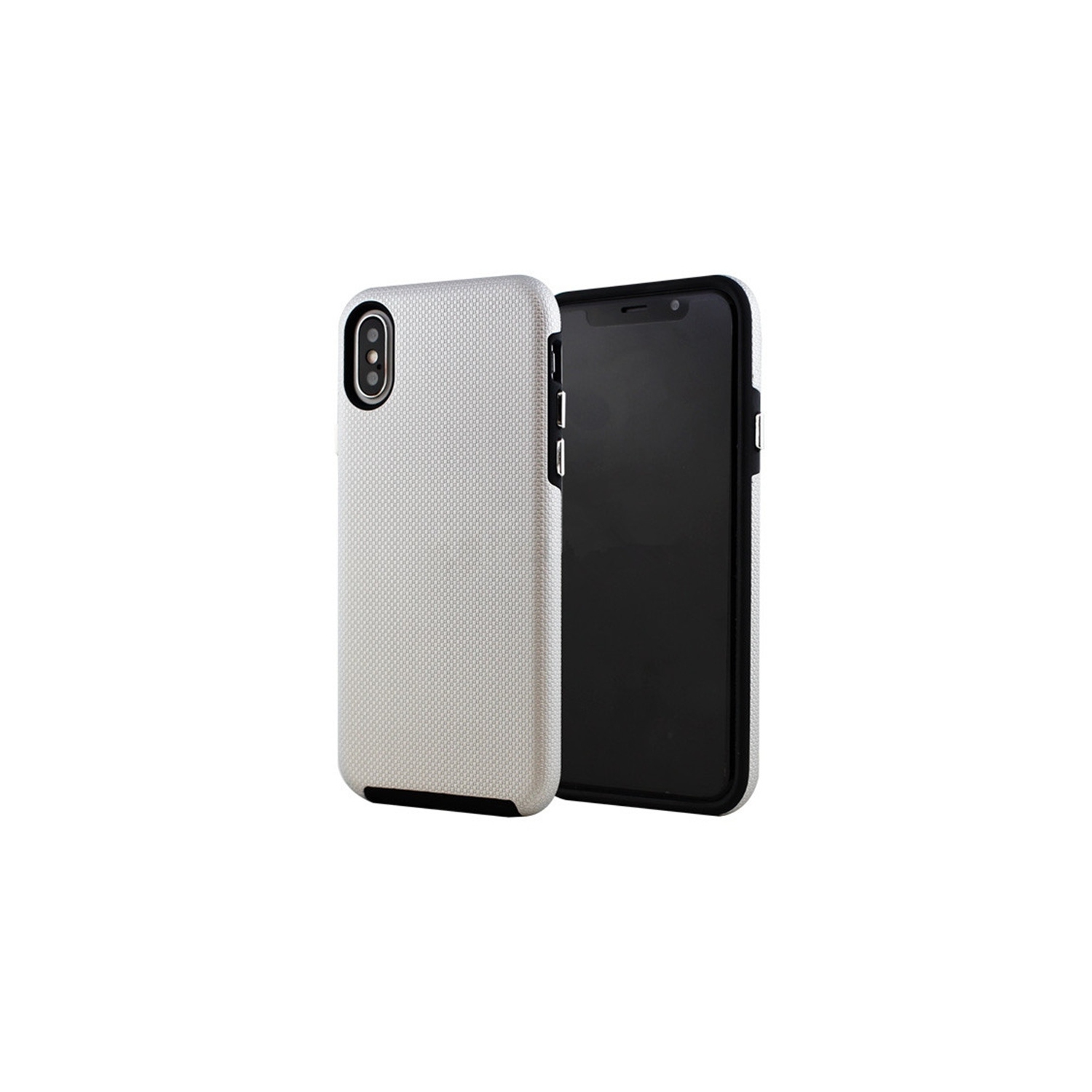 【CSmart】 Slim Fitted Hybrid Hard PC Shell Shockproof Scratch Resistant Case Cover for iPhone Xs Max, Silver