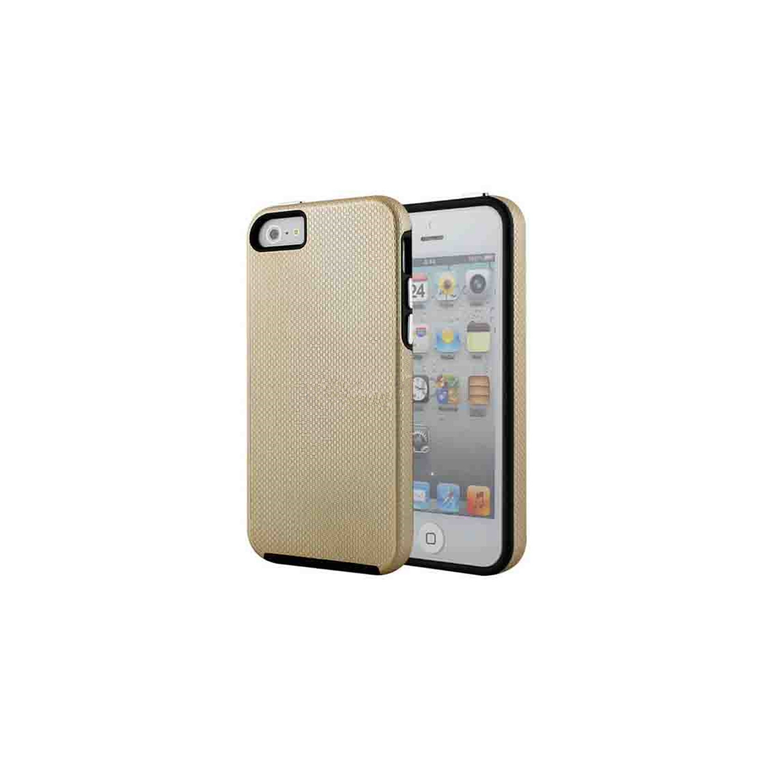 【CSmart】 Slim Fitted Hybrid Hard PC Shell Shockproof Scratch Resistant Case Cover for iPhone 5 / 5S / SE, Gold