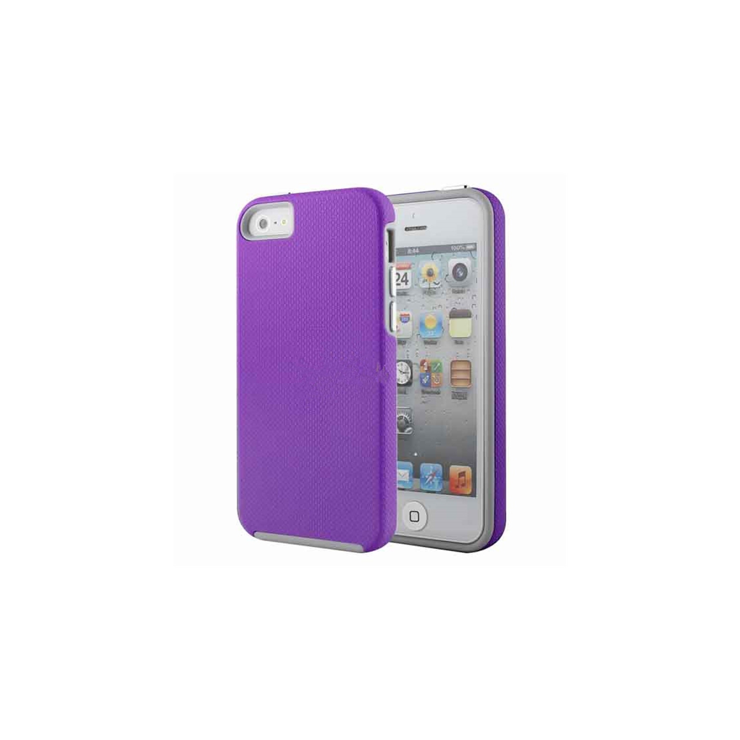 【CSmart】 Slim Fitted Hybrid Hard PC Shell Shockproof Scratch Resistant Case Cover for iPhone 5 / 5S / SE, Purple