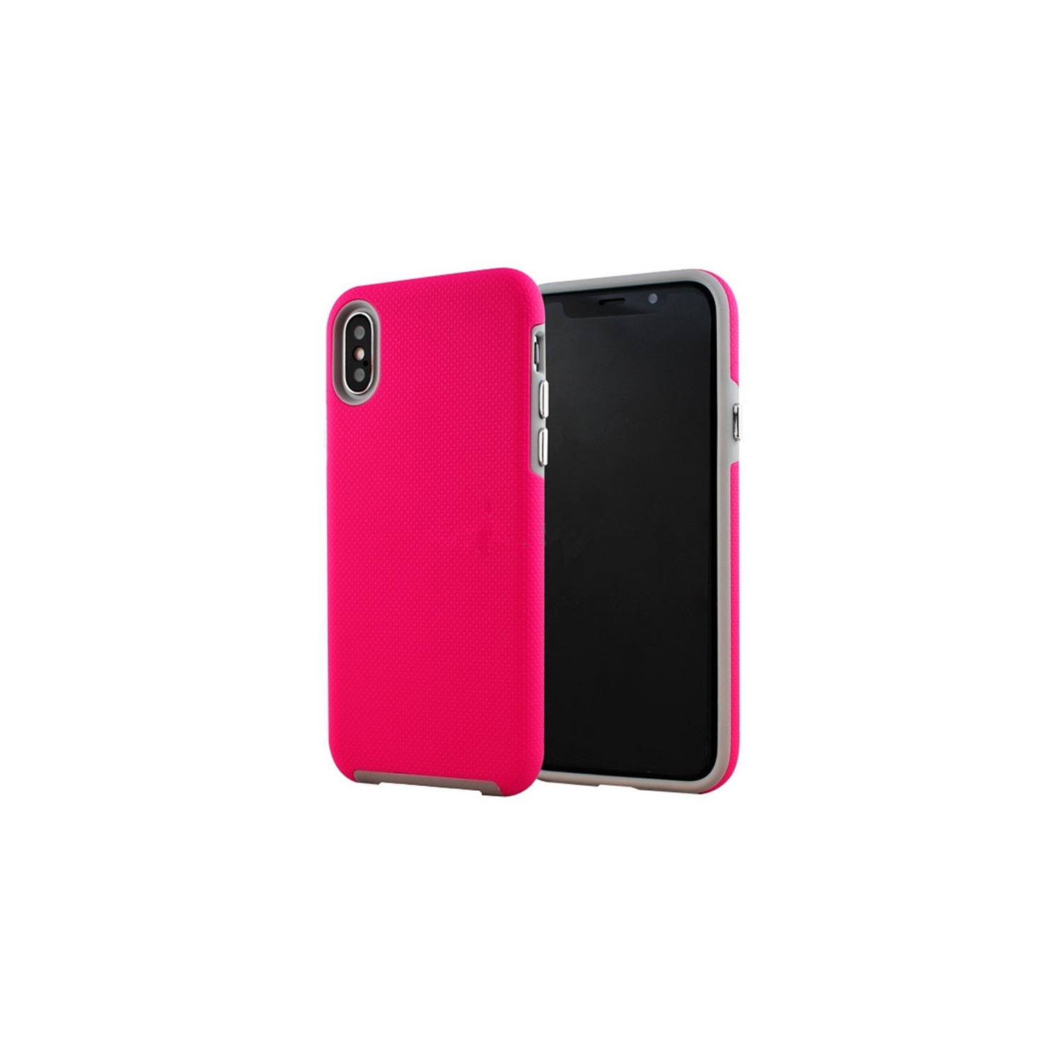 【CSmart】 Slim Fitted Hybrid Hard PC Shell Shockproof Scratch Resistant Case Cover for iPhone XR, Hot Pink