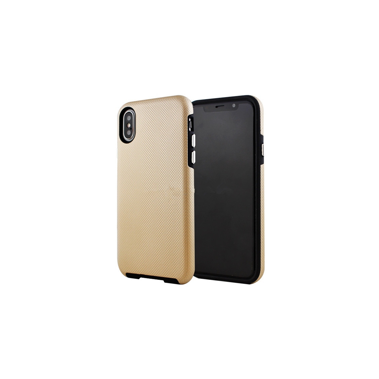 【CSmart】 Slim Fitted Hybrid Hard PC Shell Shockproof Scratch Resistant Case Cover for iPhone X / XS, Gold