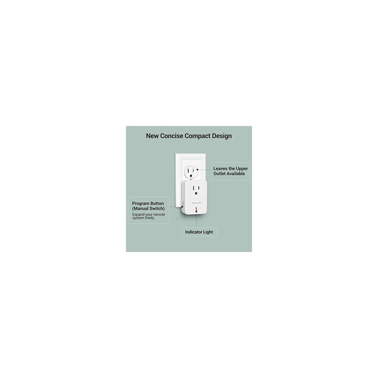 DEWENWILS Wireless Remote Wall Switch and Outlet, Plug in Remote Control Light Switch, No Wiring, Expandable, 100 ft RF