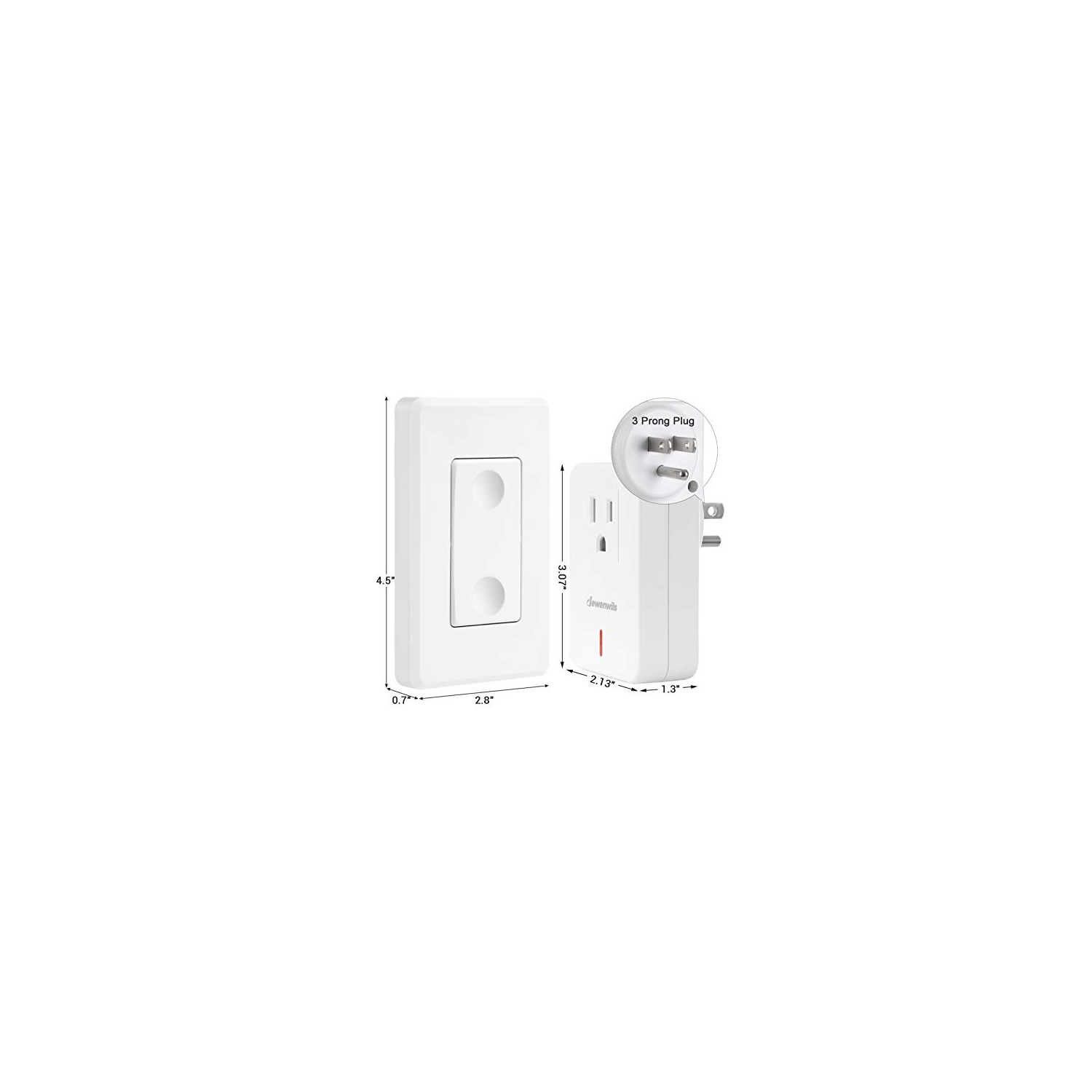 DEWENWILS Wireless Remote Wall Switch and Outlet, Plug in Remote Control Light Switch, No Wiring, Expandable, 100 ft RF